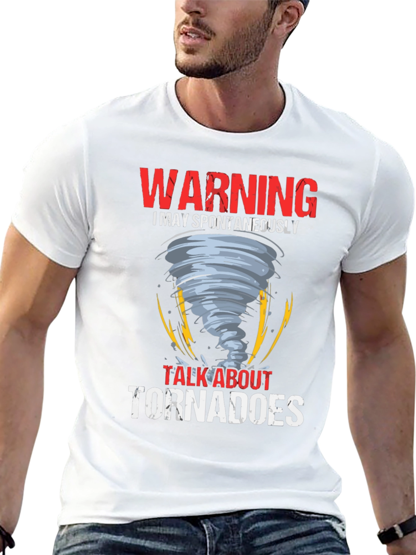 Black Warning May Spontaneously Talk About Tornadoes T-Shirt view 13