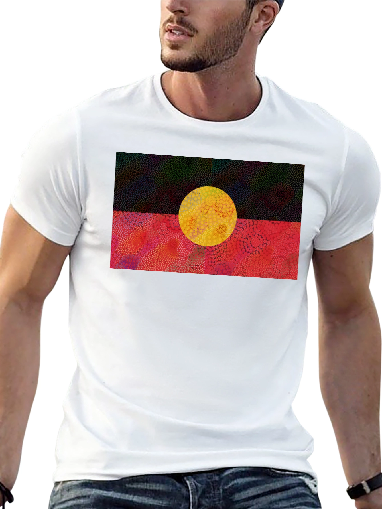 Black Aboriginal Flag Graphic T-Shirt view 13