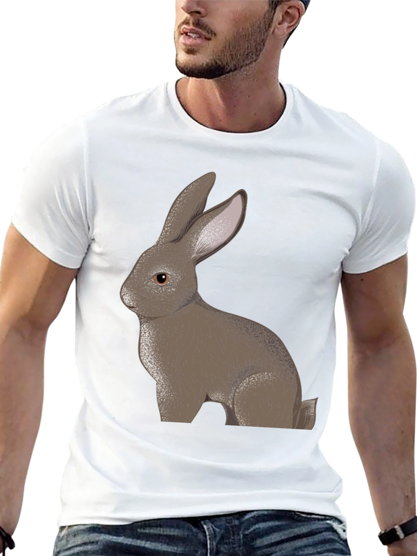 Black Bunny Rabbit Graphic Tee - Soft Cotton Blend view 13