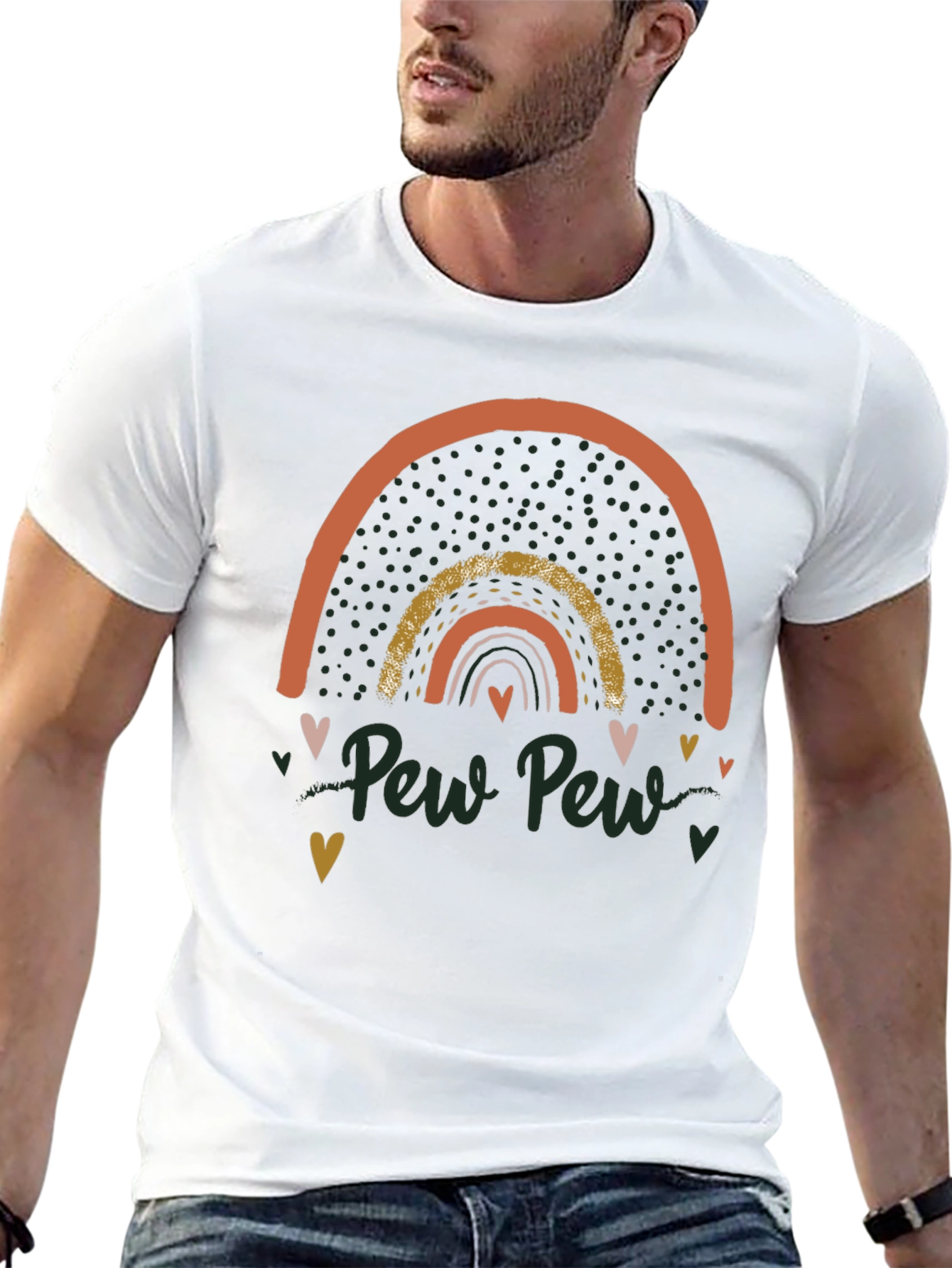 Black Pew Pew Rainbow Graphic Tee view 13