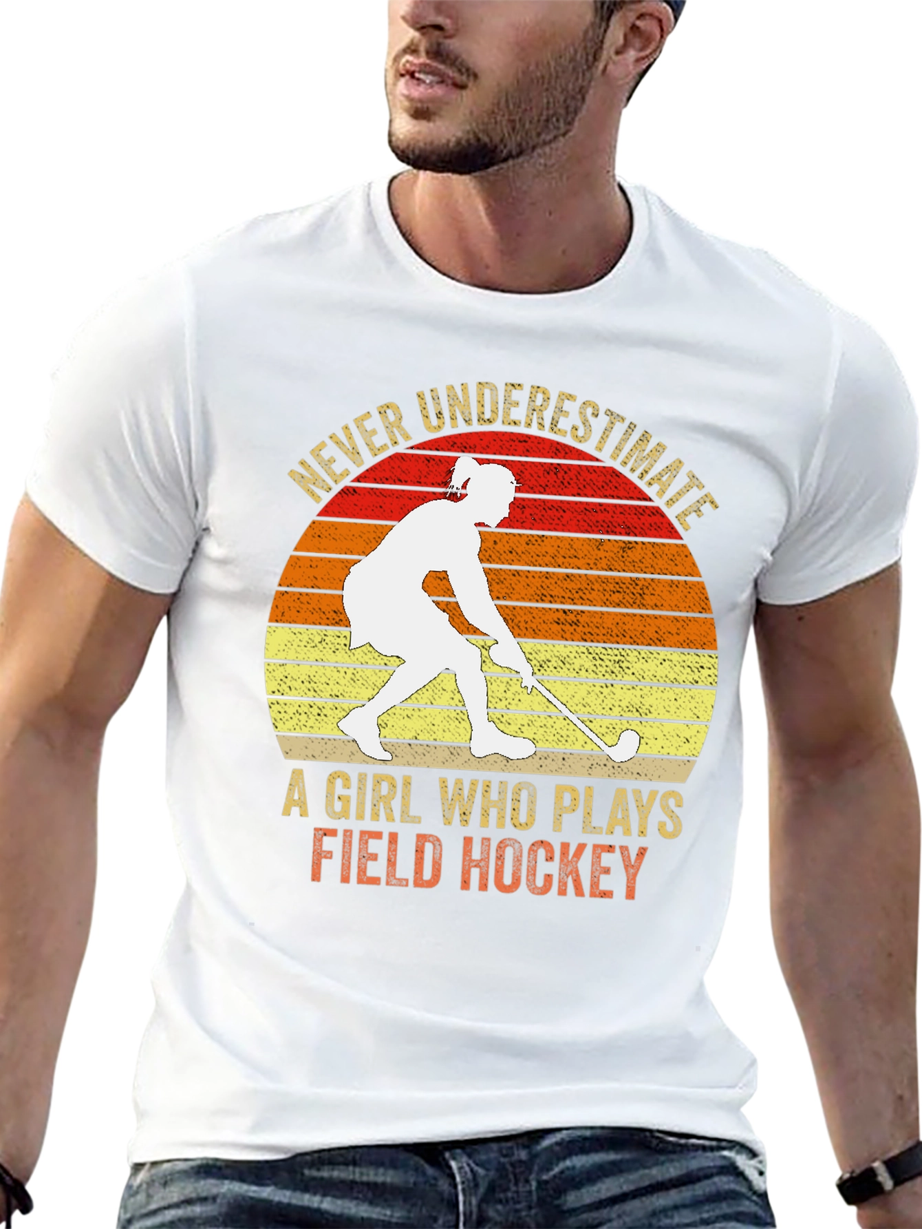 Black Never Underestimate Field Hockey T-Shirt view 13