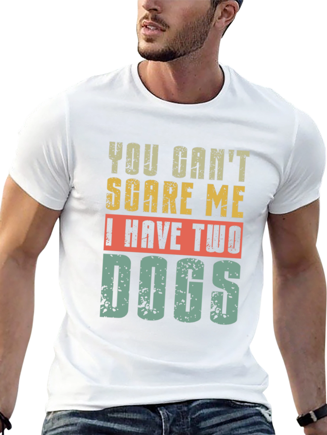 Black Funny Dog Lover T-Shirt - You Can't Scare Me view 13