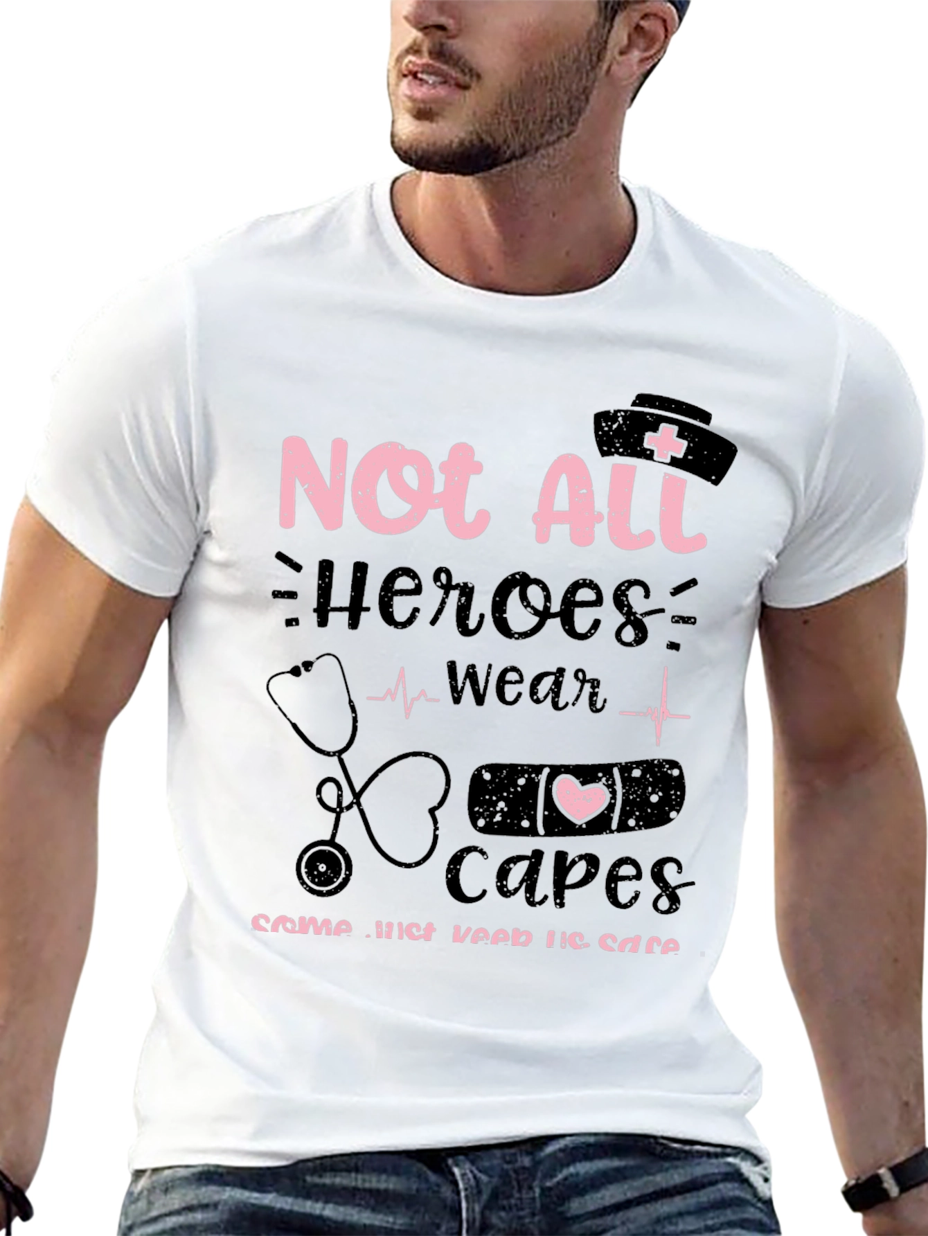 Black Nurse Hero T-Shirt - Not All Heroes Wear Capes view 13