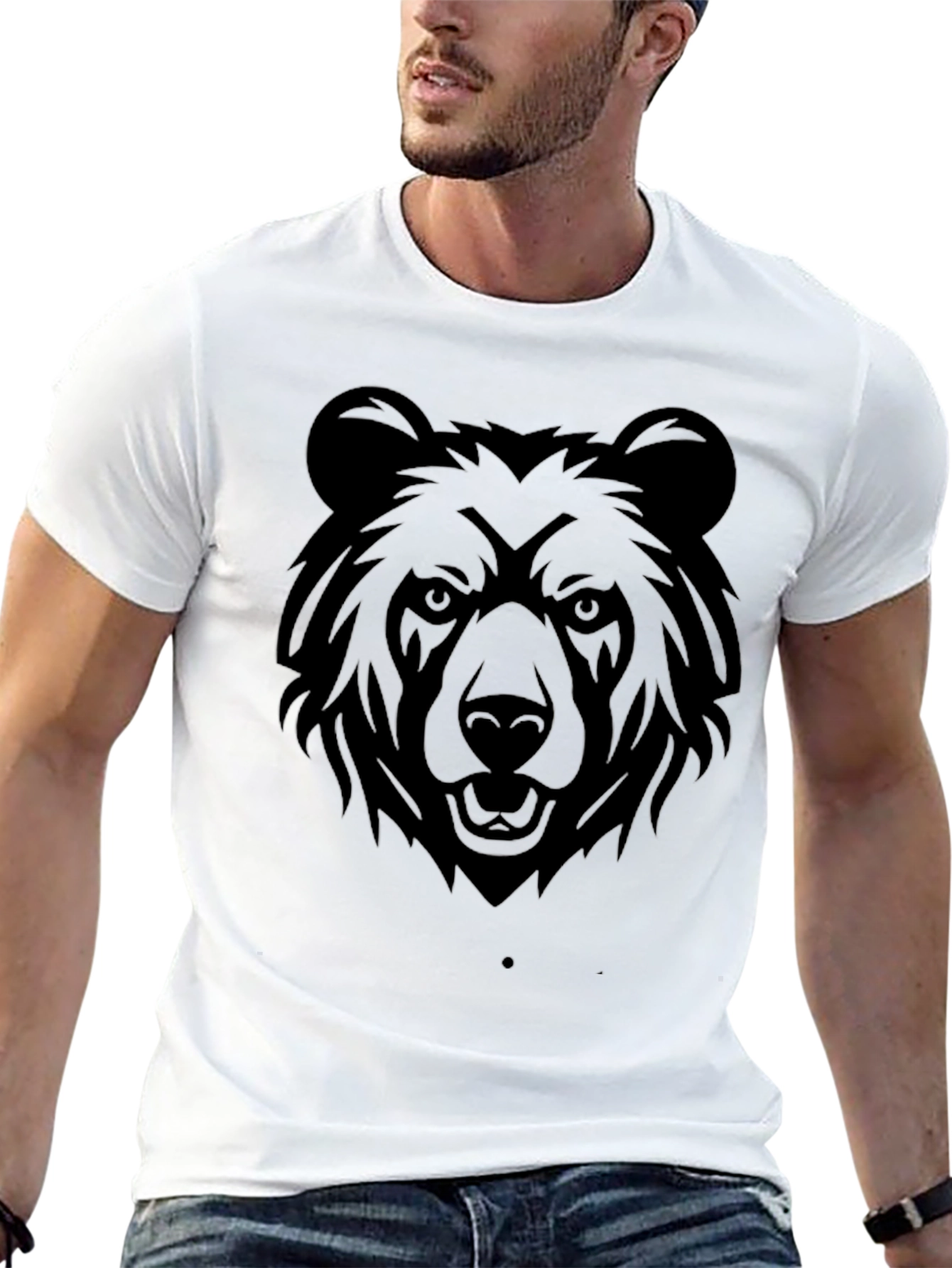 Black Black Bear Graphic T-Shirt - Men's Casual Tee view 13