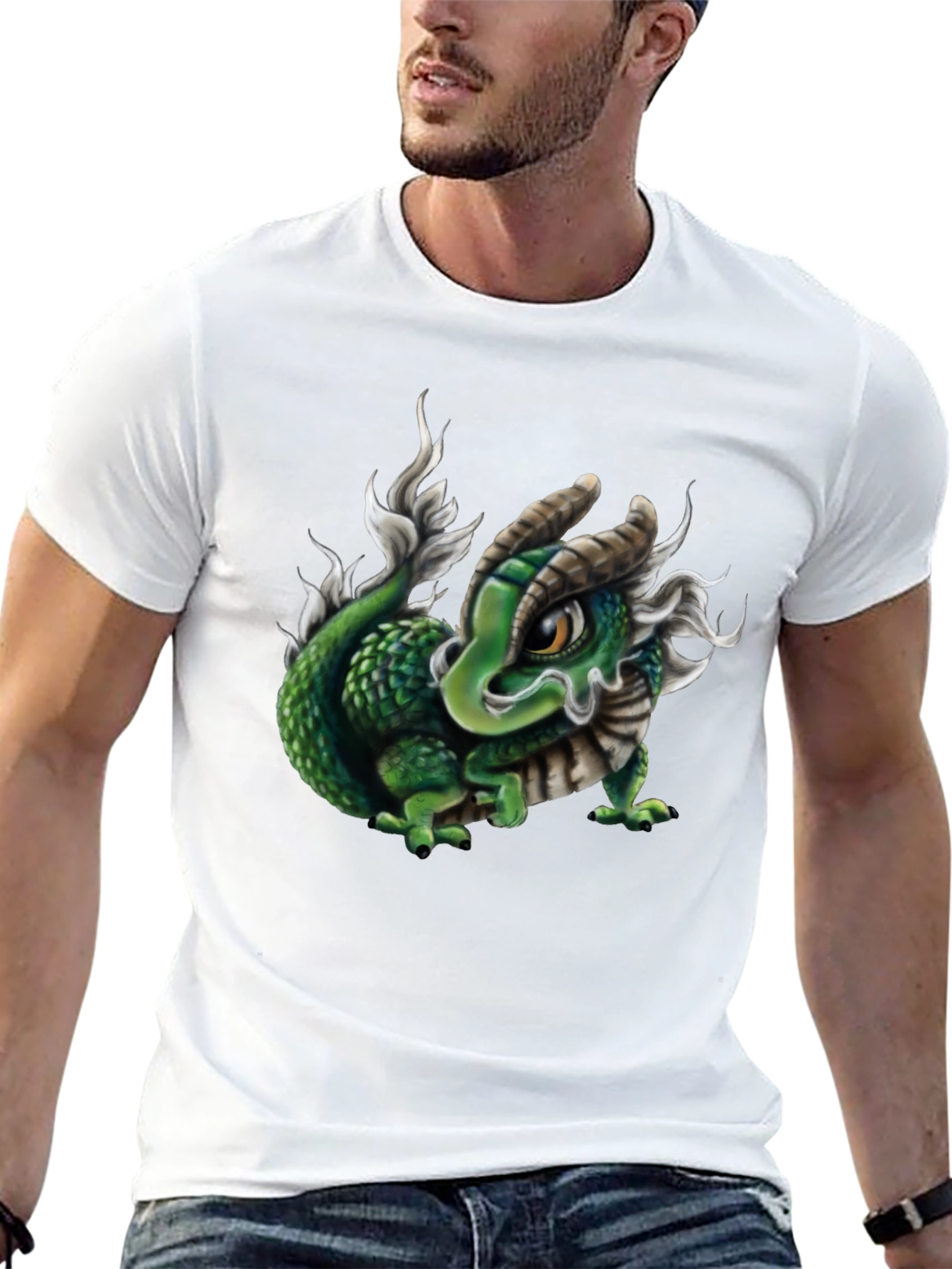 Black Dragon Graphic Tee - Black Cotton Blend view 13