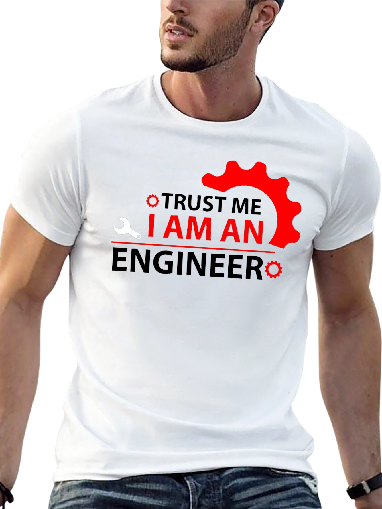 Black Trust Me I am An Engineer T-Shirt - Black view 13