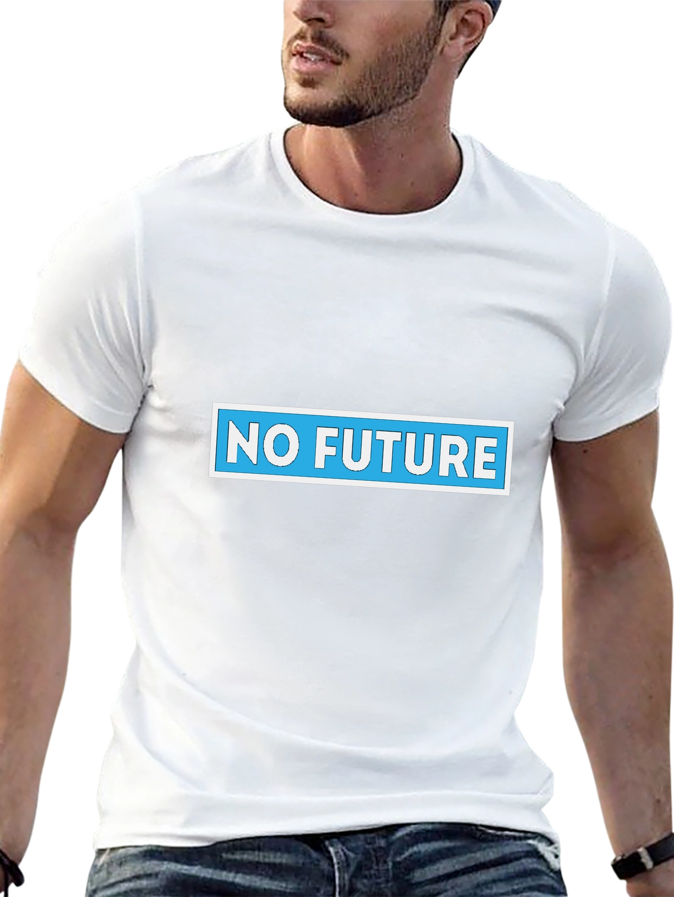 Black No Future Graphic Tee - Black Cotton Blend view 13