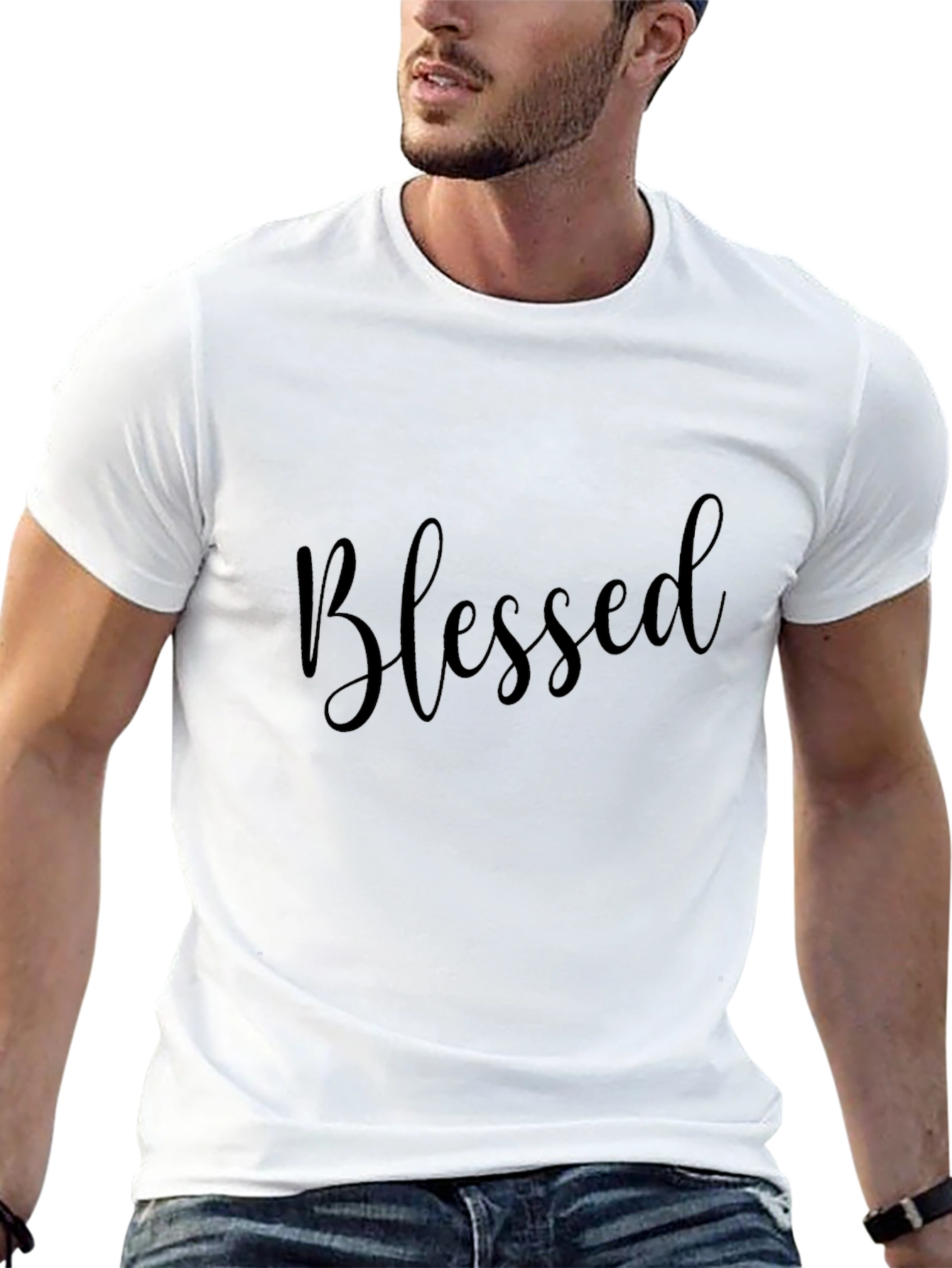 Black Blessed Black Tee - Stylish Casual Wear view 13