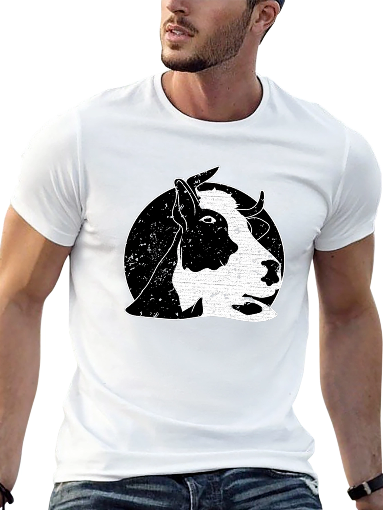 Black Cow Graphic Tee - Black Cotton Comfort Fit T-Shirt view 13