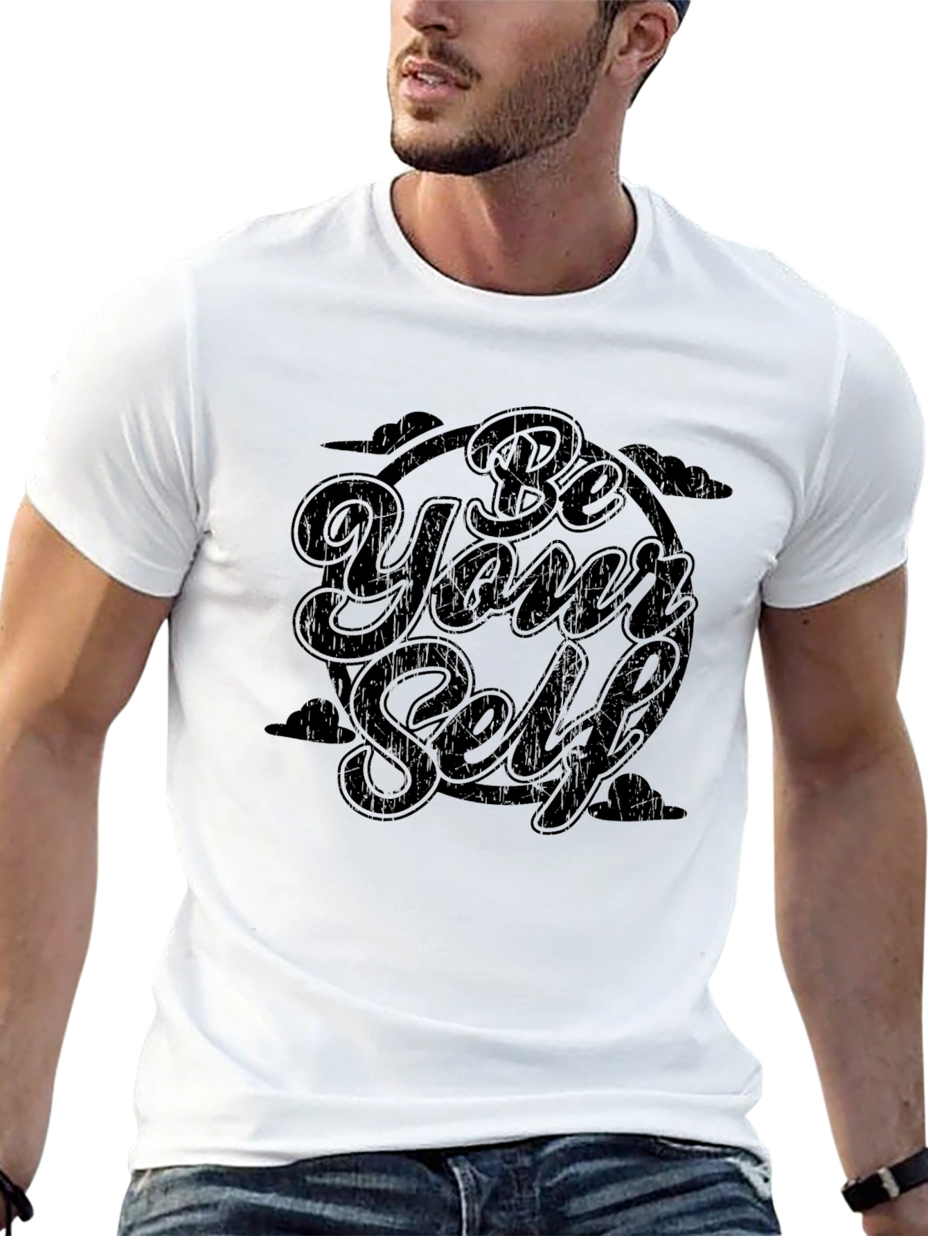Black Be Yourself Graphic T-Shirt - Black view 13