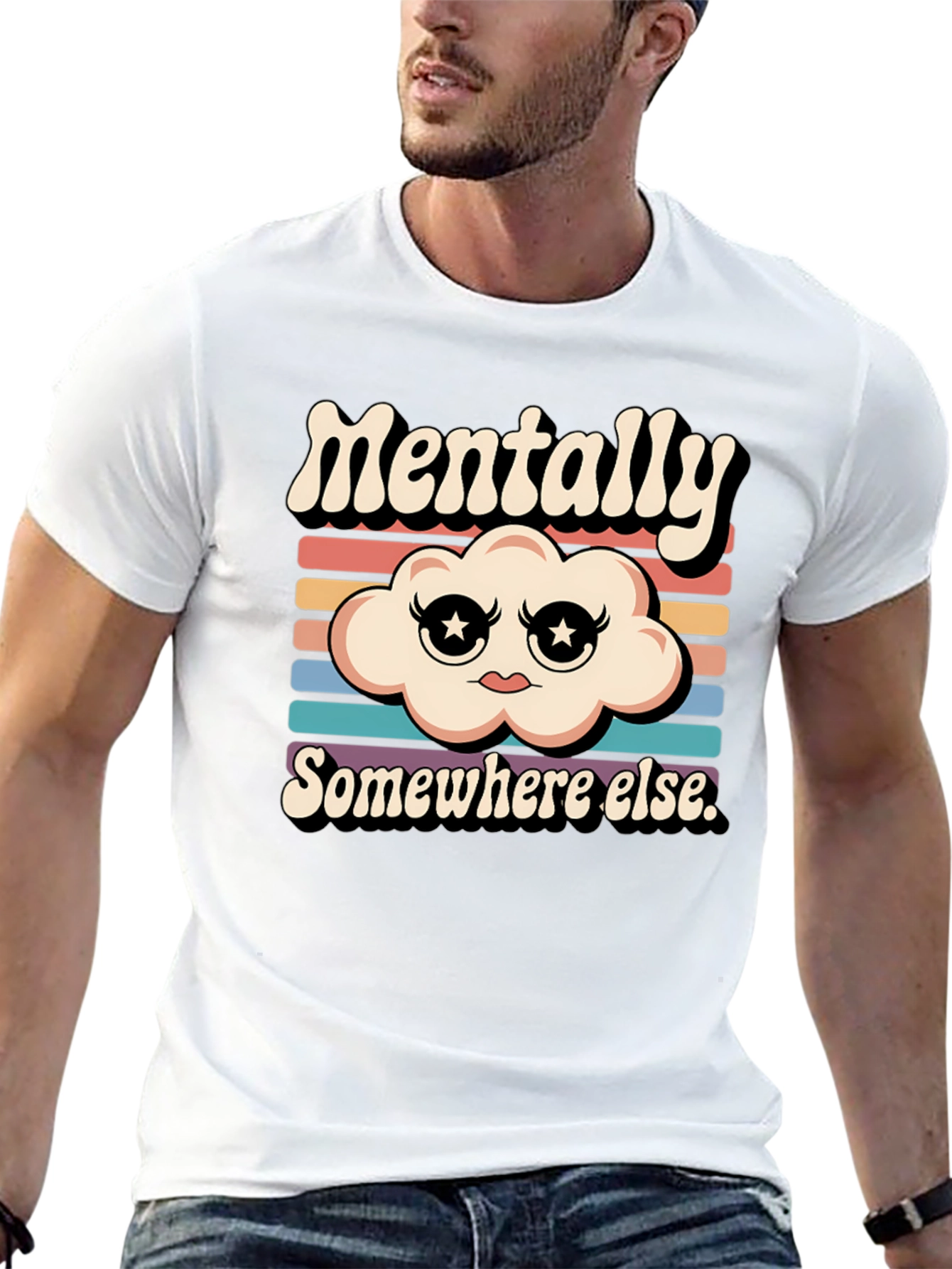 Black Mentally Somewhere Else Graphic Tee view 13