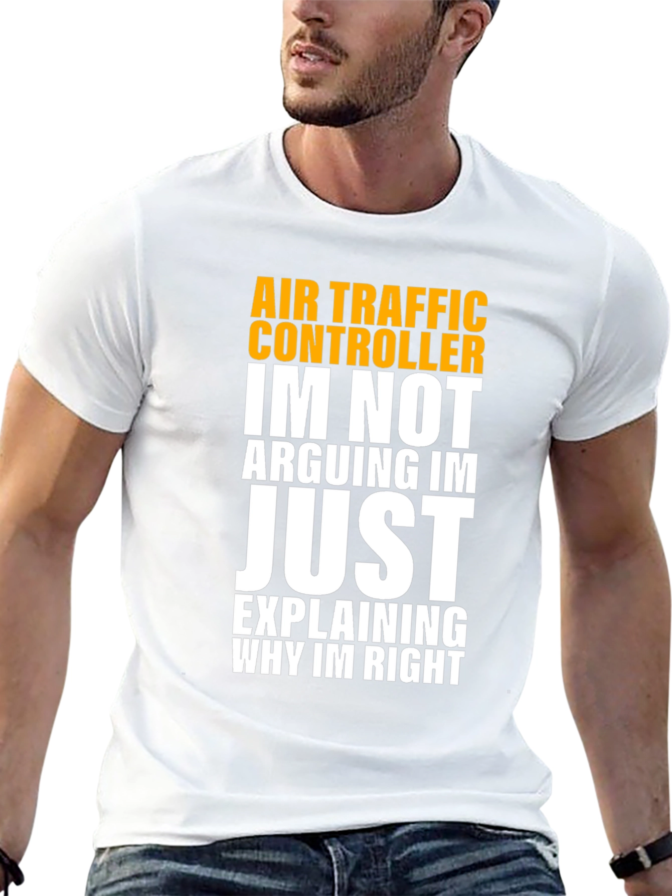 Black Air Traffic Controller Humor T-Shirt view 13