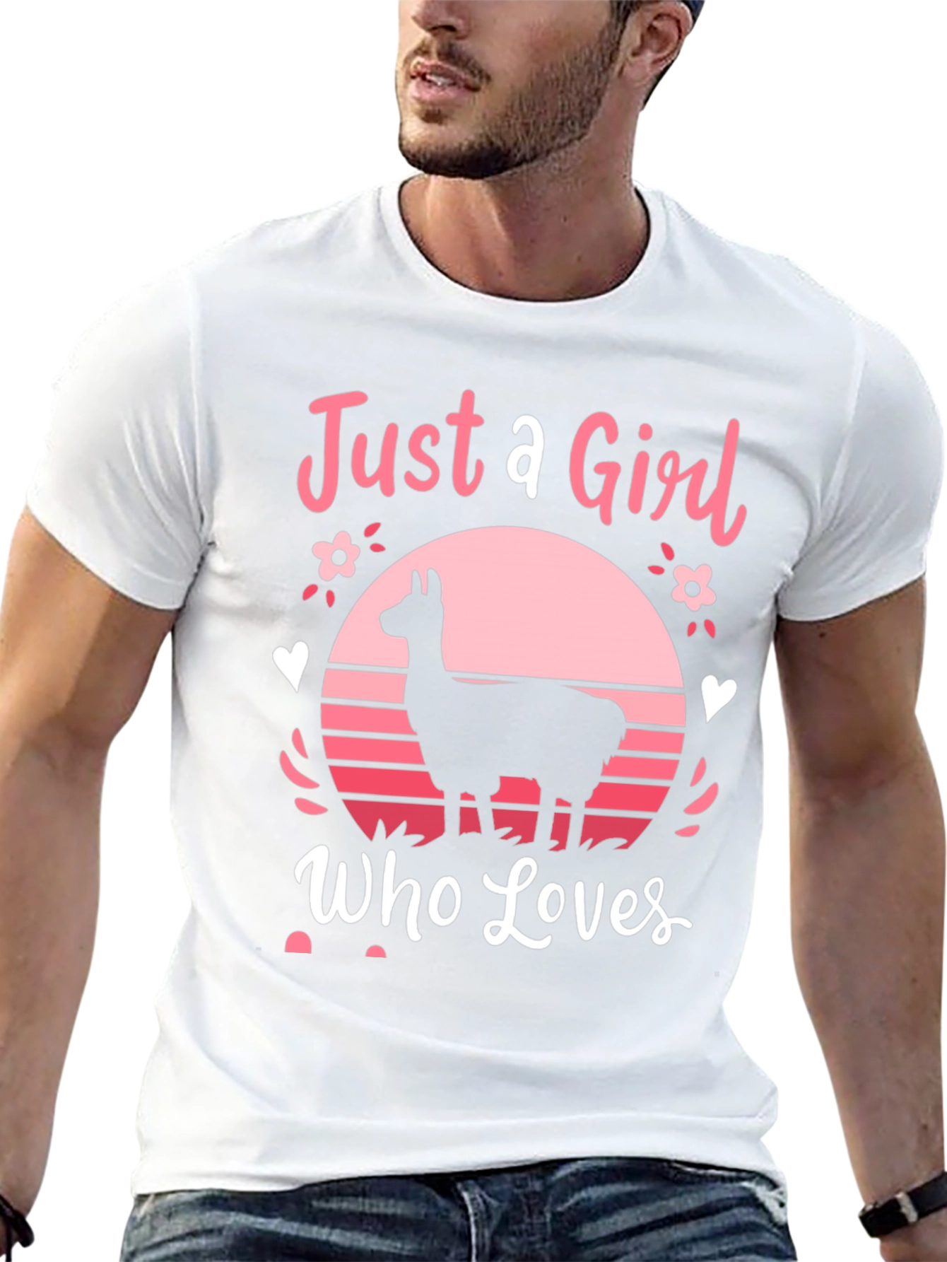 Black Just A Girl Who Loves Llamas T-Shirt view 13