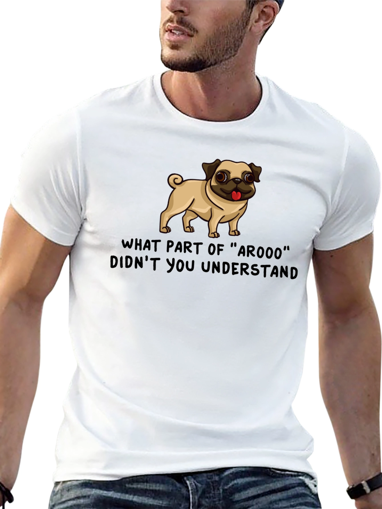 Black Funny Pug ArOOO T-Shirt - Dog Lover Tee view 13