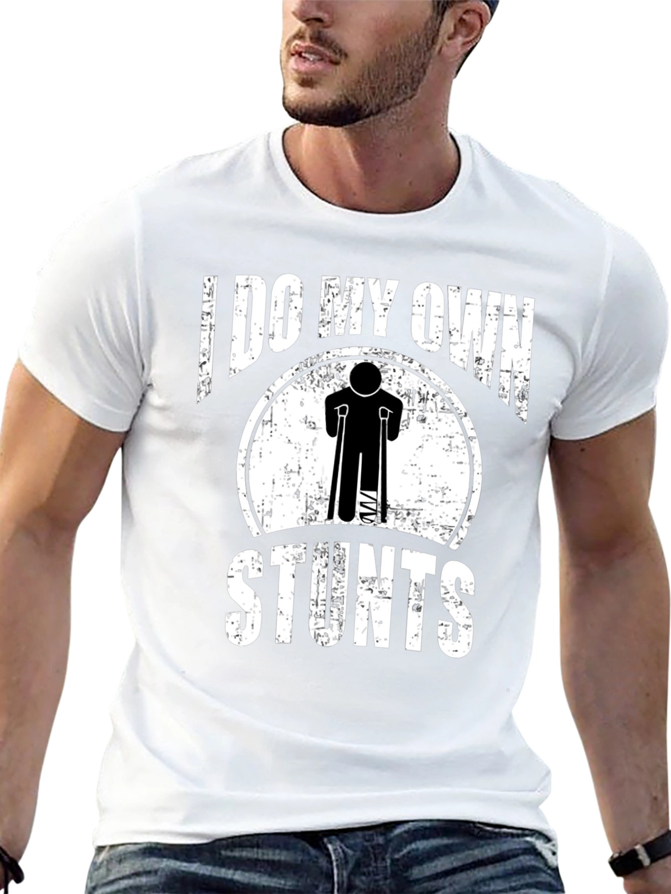 Black Funny Stuntman Injury Recovery T-Shirt view 13