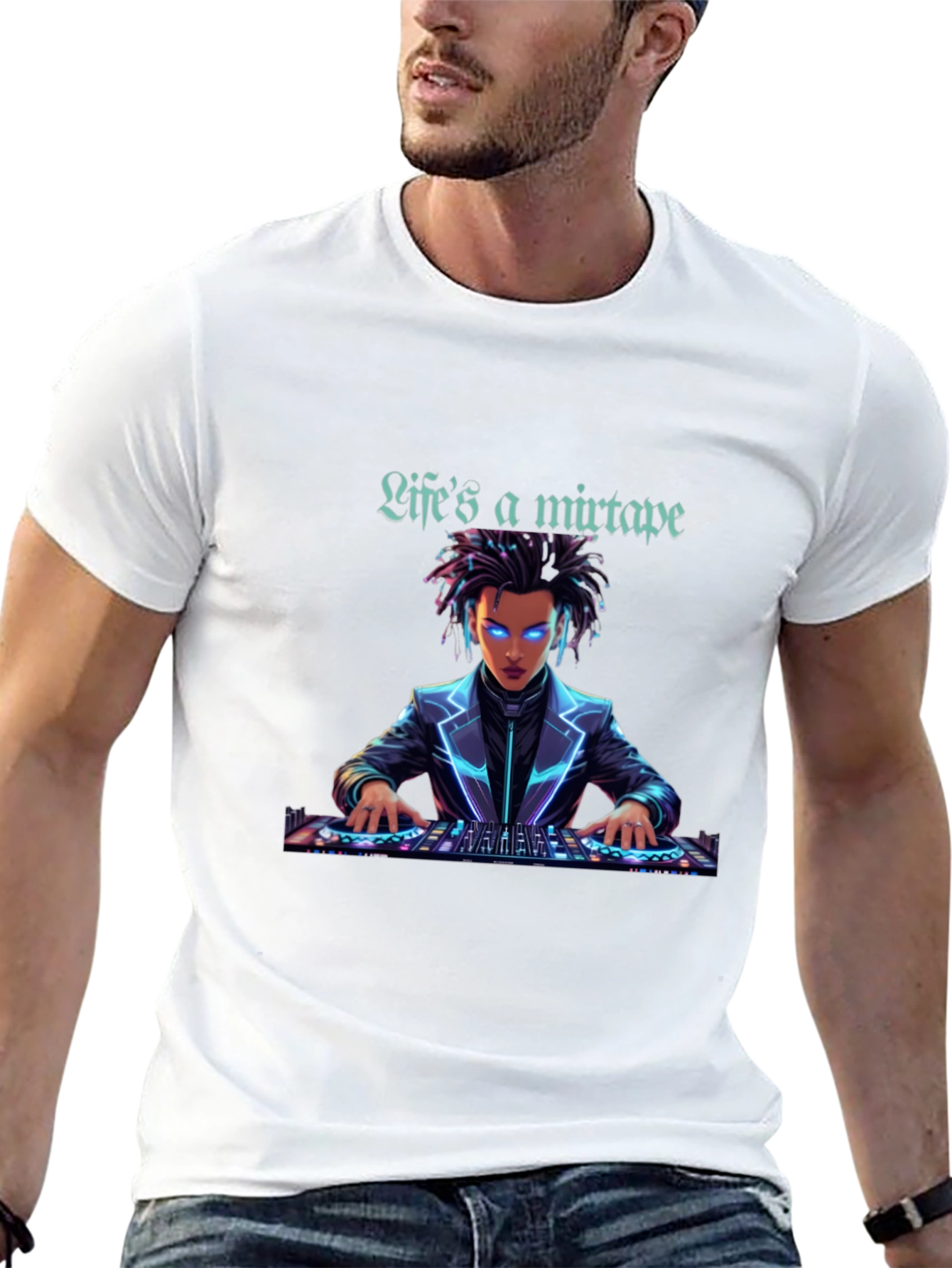 Black Life's a Mixtape DJ Graphic T-Shirt view 13
