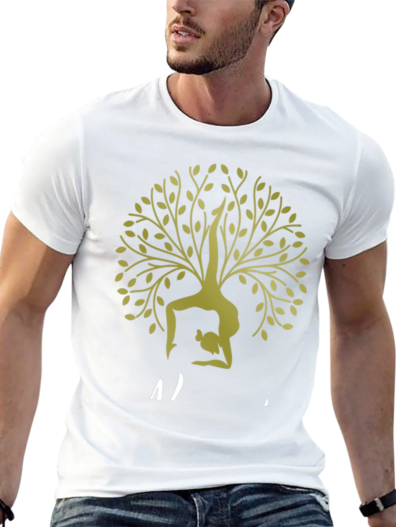Black Yoga Tree T-Shirt - Black view 13