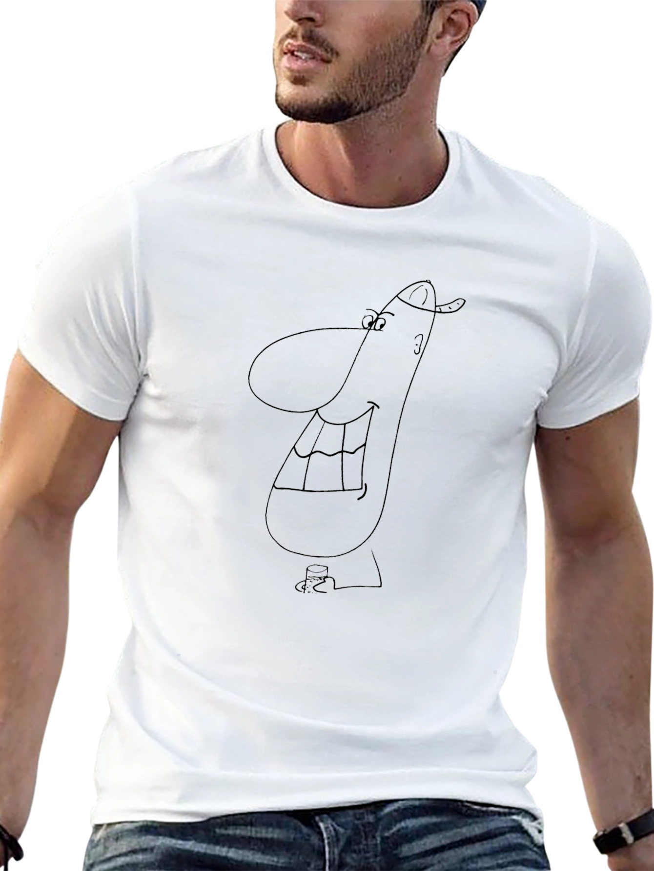 Black Funny Cartoon Black T-Shirt view 13