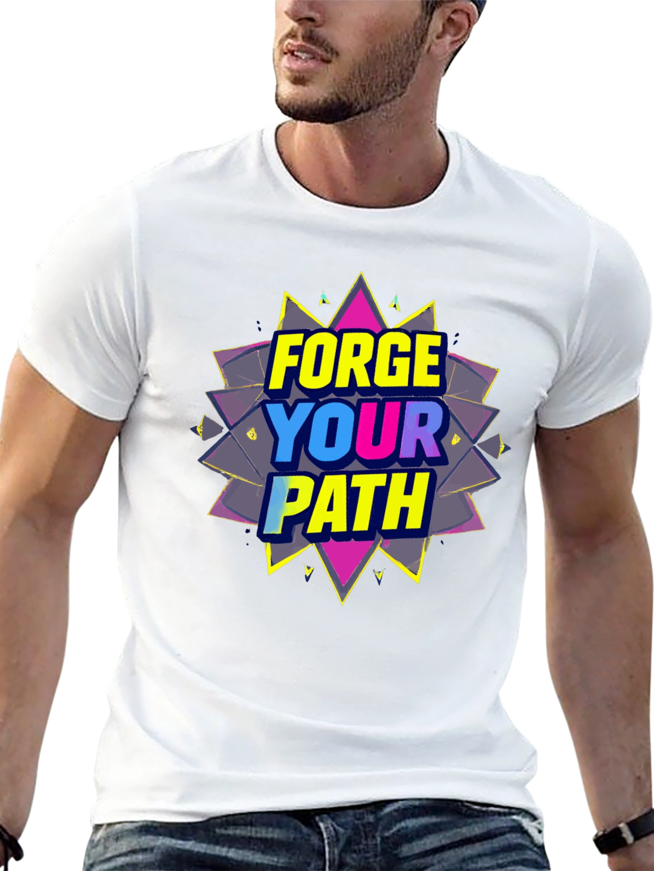 Black Forge Your Path Black Graphic T-Shirt view 13