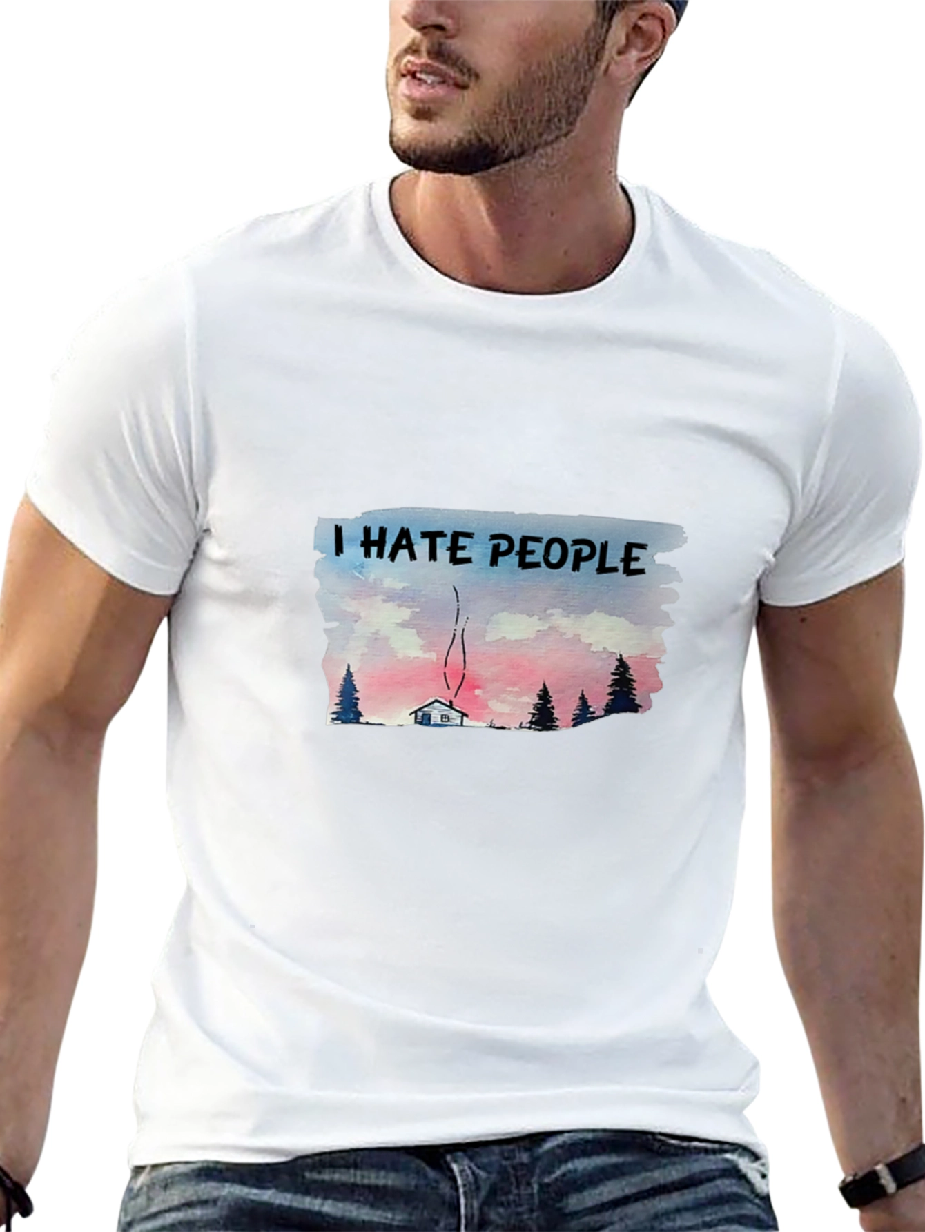 Black I Hate People T-Shirt - Cabin in the Woods Graphic Tee view 13