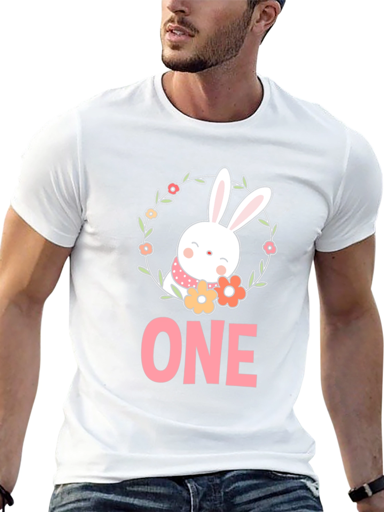 Black Bunny ONE - Baby's First Birthday T-Shirt view 13
