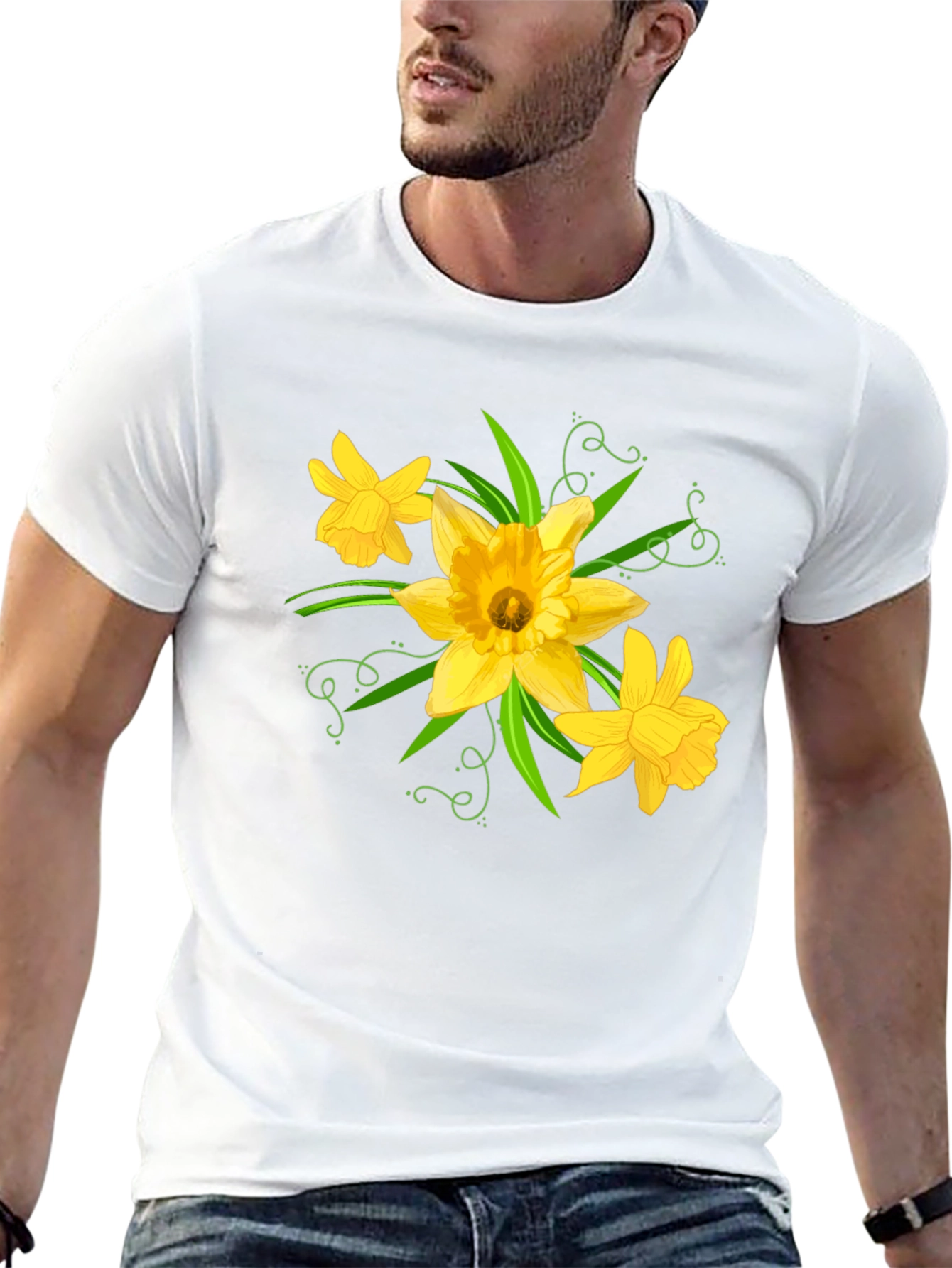 Daffodil Graphic Tee - Black Cotton T-Shirt - 13