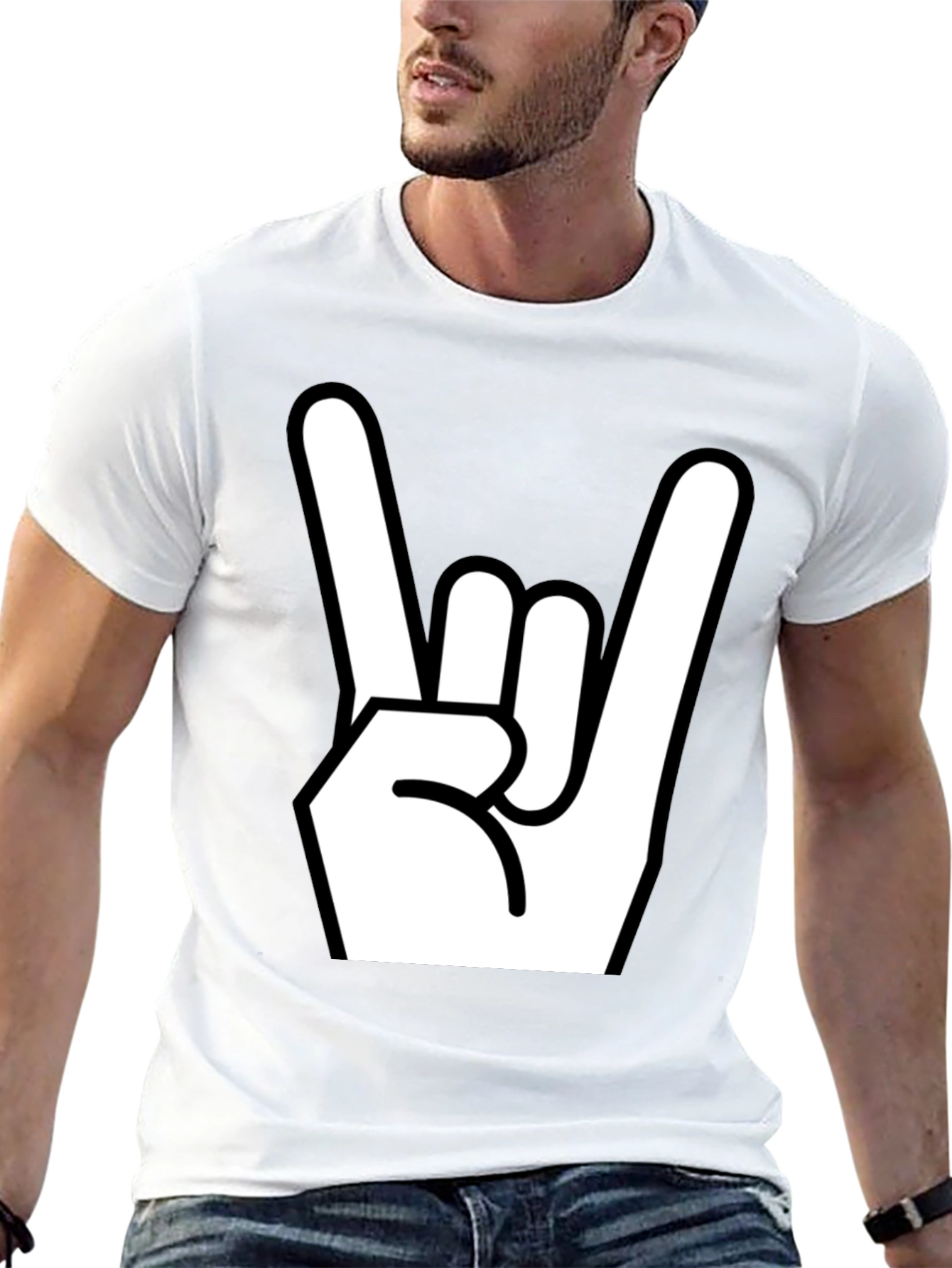 Black Rock On! Graphic Print Black T-Shirt view 13