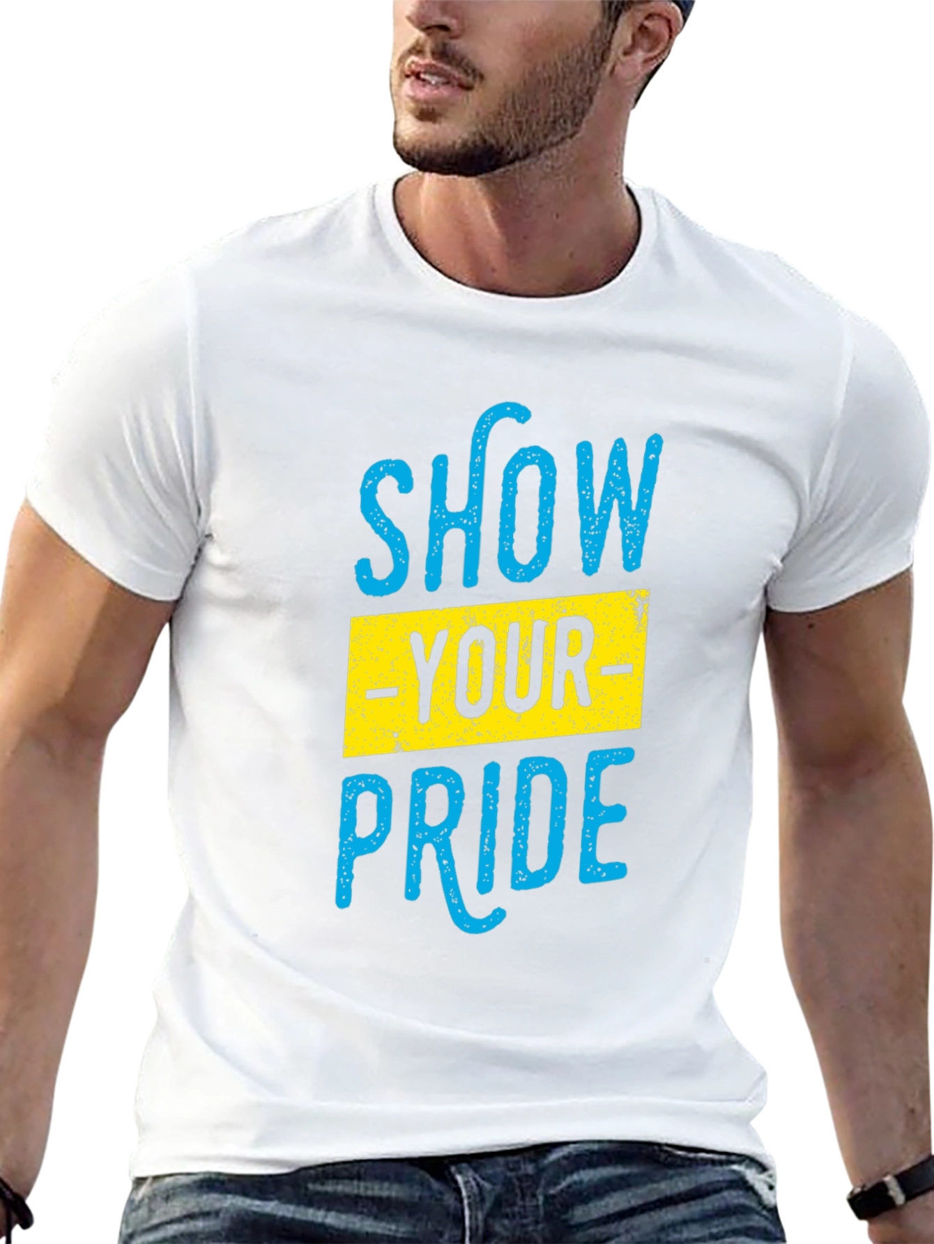 Black Show Your Pride Graphic T-Shirt - Black Cotton Blend view 13