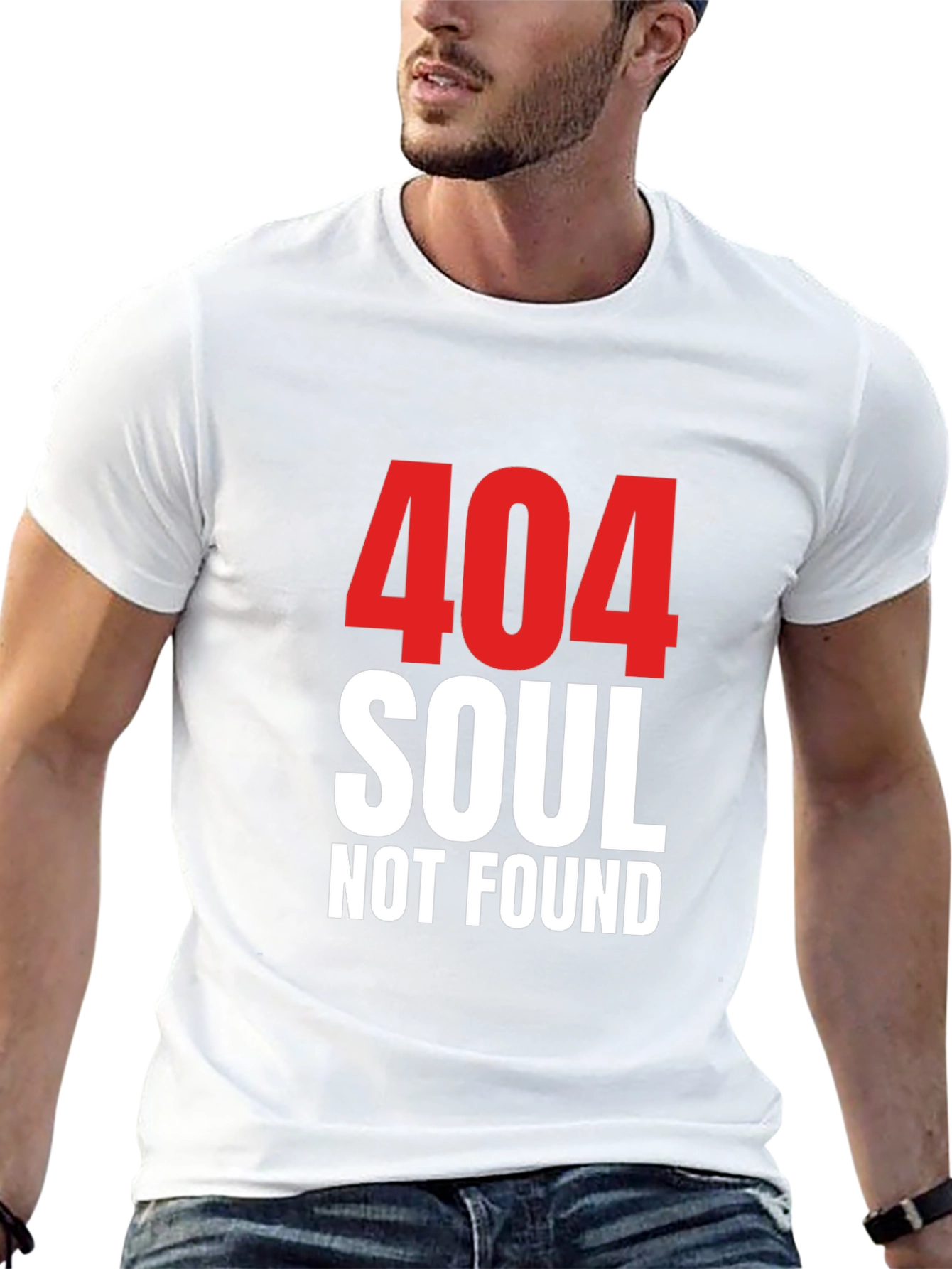 Black 404 Soul Not Found Graphic Tee - Black Cotton Blend Shirt view 13