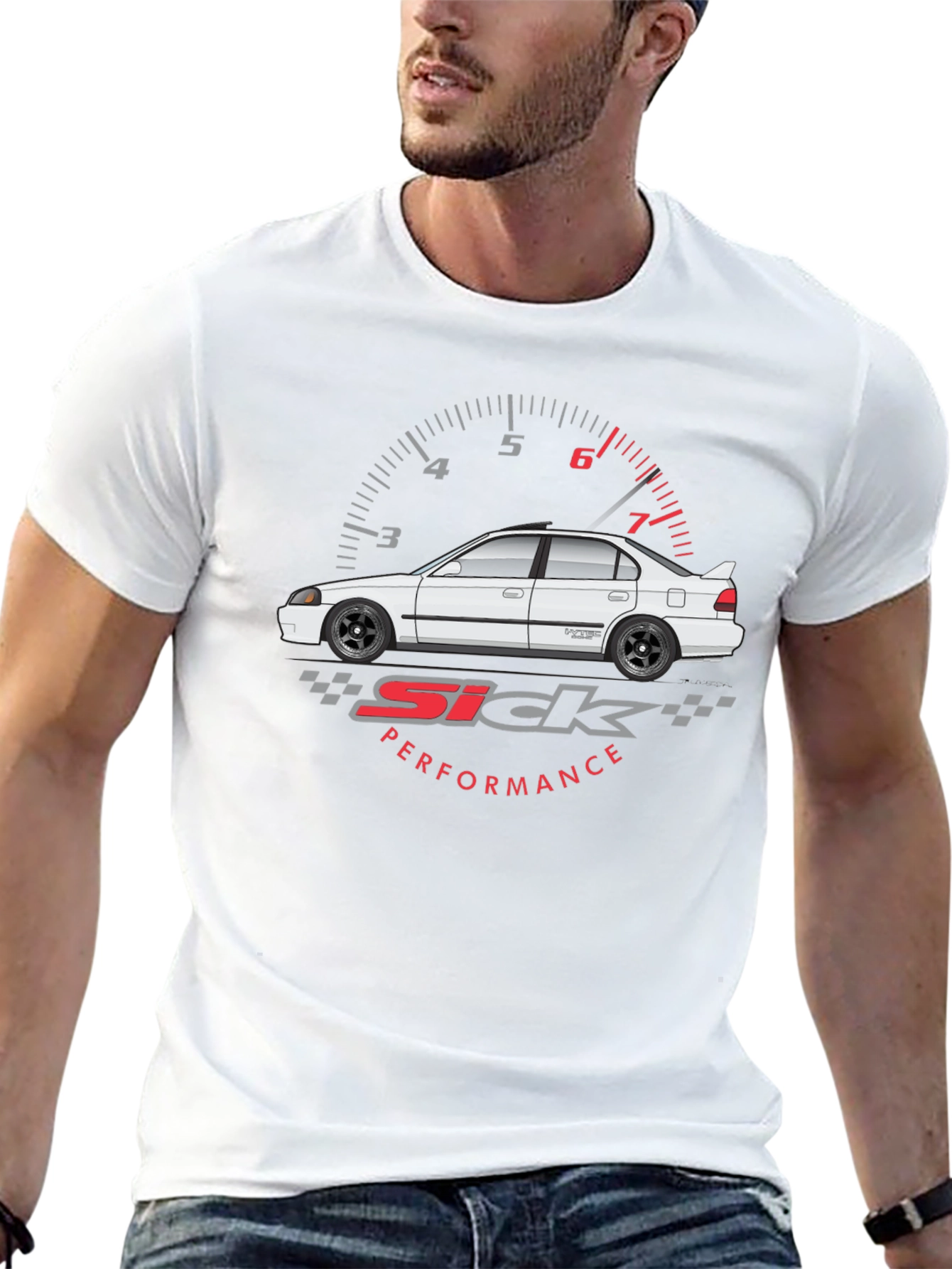 Black Sick Performance Car Graphic T-Shirt view 13