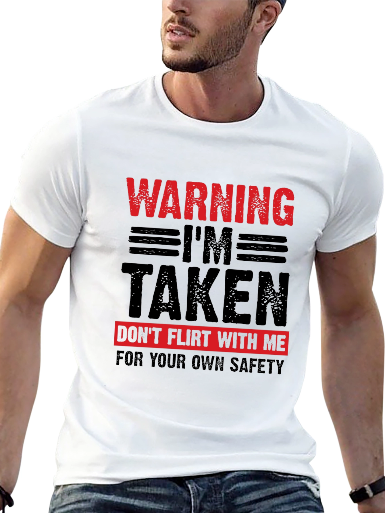 Black Warning I'm Taken T-Shirt - Novelty Graphic Tee view 13