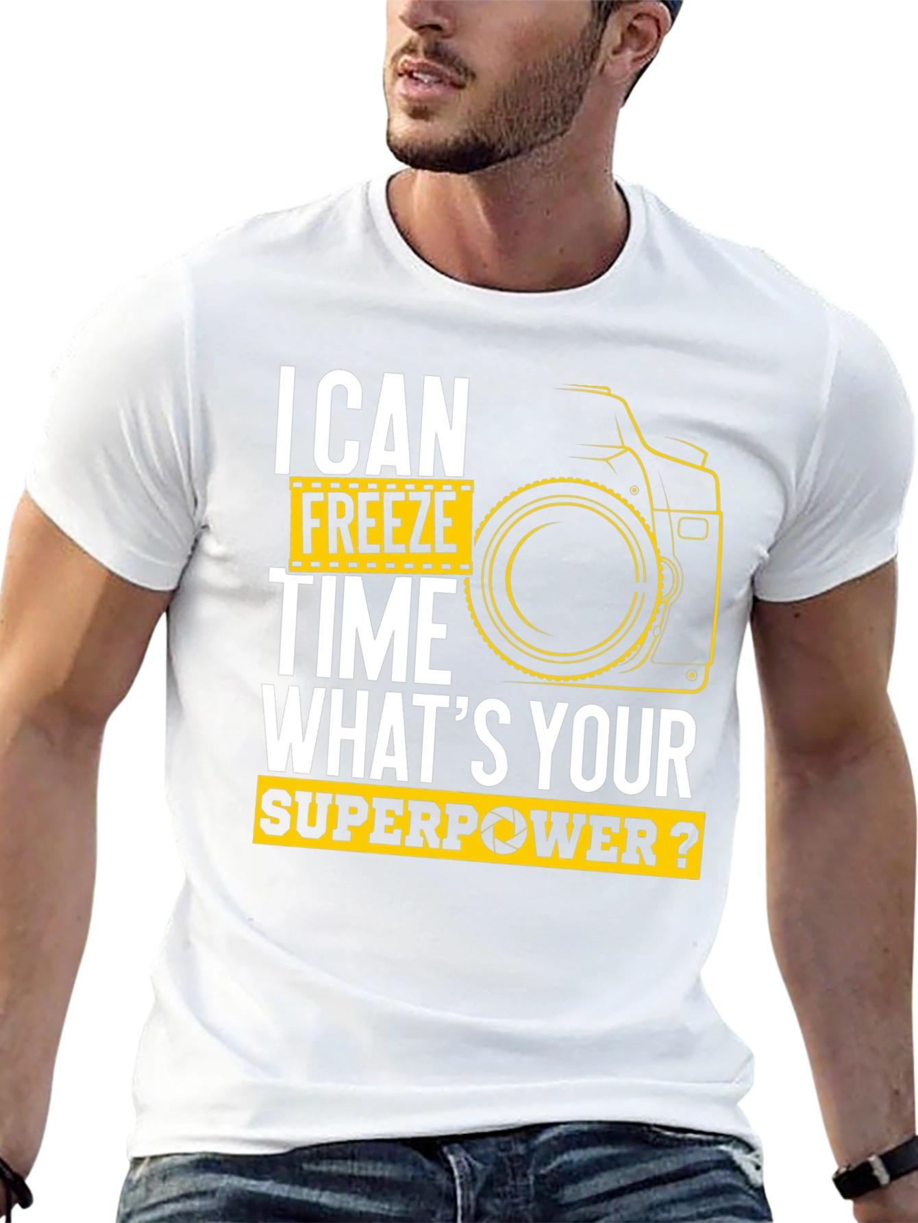 Black I Can Freeze Time Superpower Photographer Black T-Shirt view 13