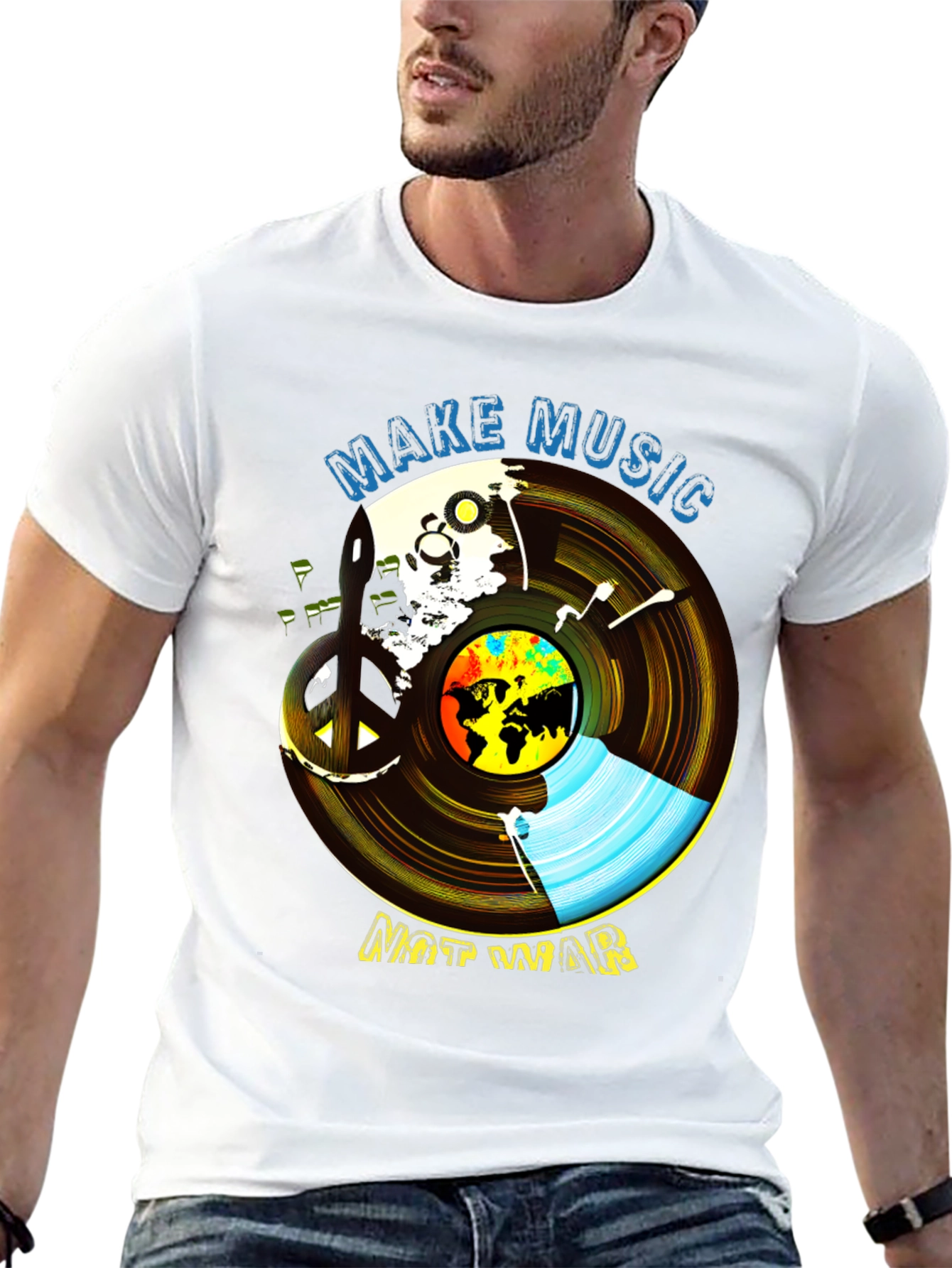 Make Music Not War Graphic Tee - Unisex Peace T-Shirt - 13