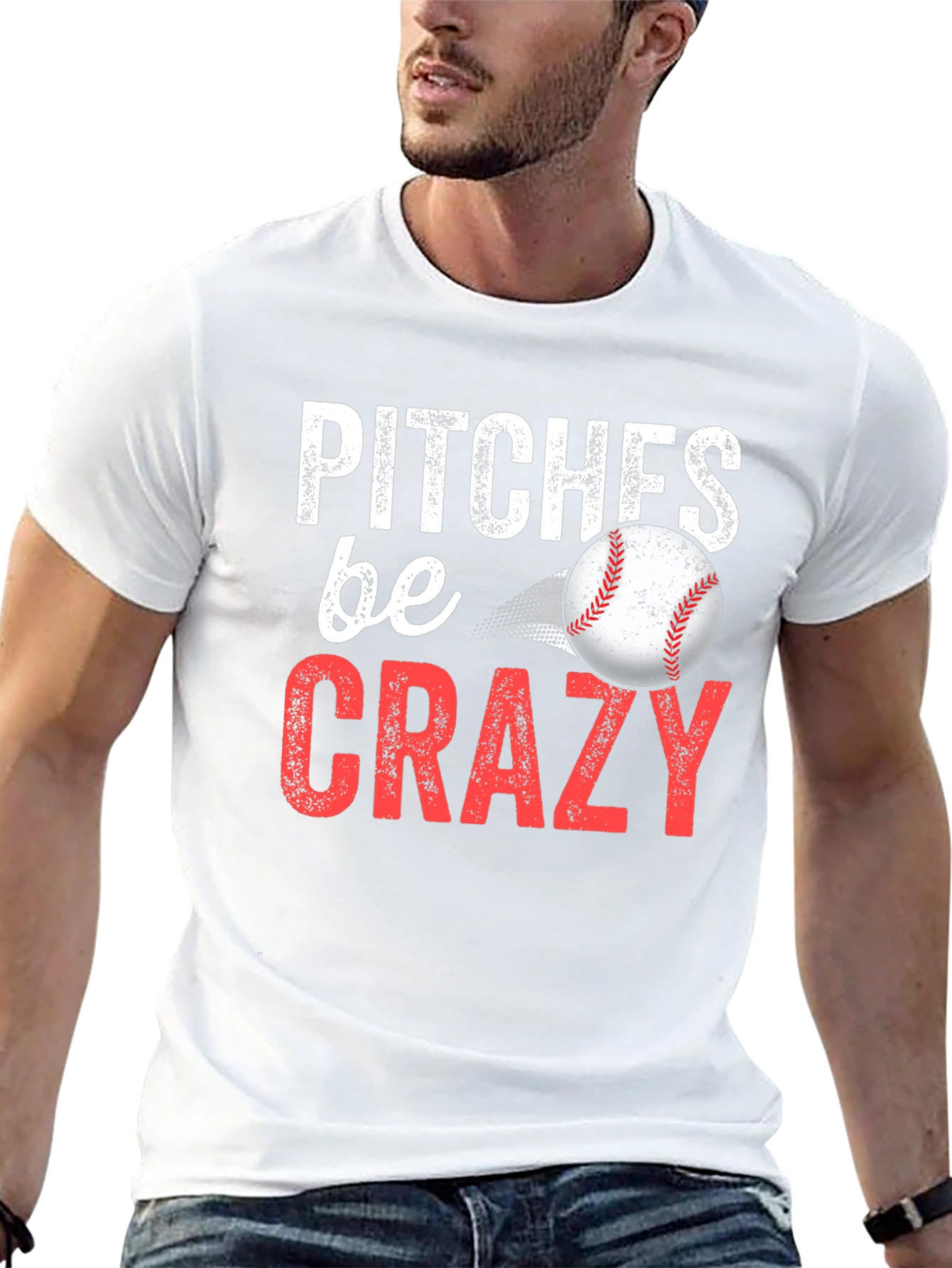 Black Pitches Be Crazy Baseball Graphic Tee view 13