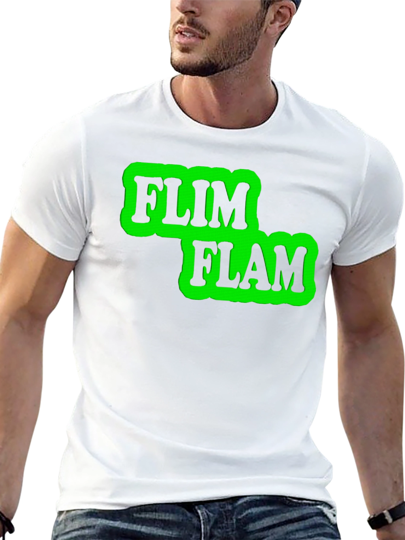 Black Flim Flam Graphic T-Shirt - Novelty Design Tee view 13