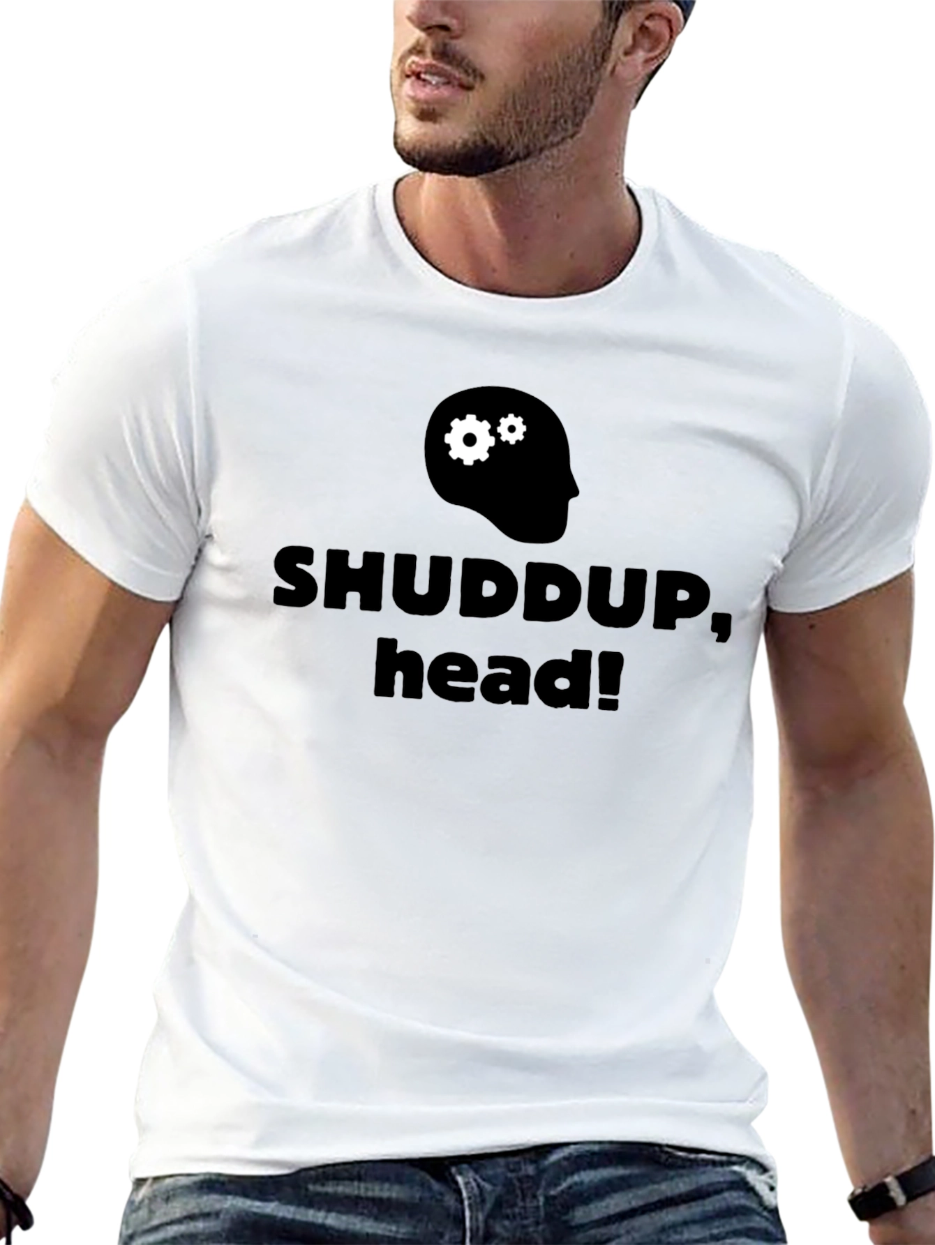 Black Shuddup Head Graphic T-Shirt view 13