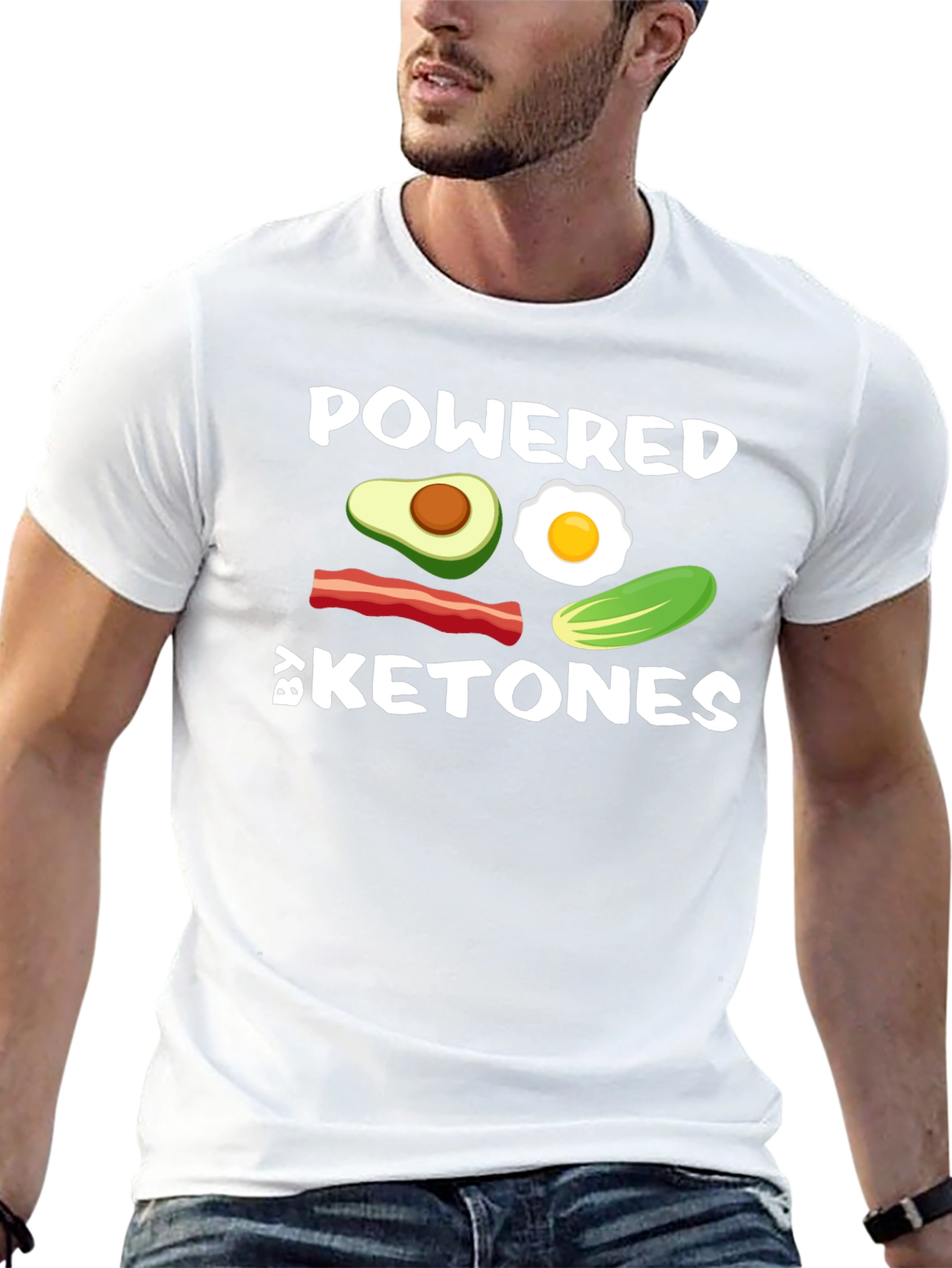 Black Powered By Ketones Black T-Shirt view 13