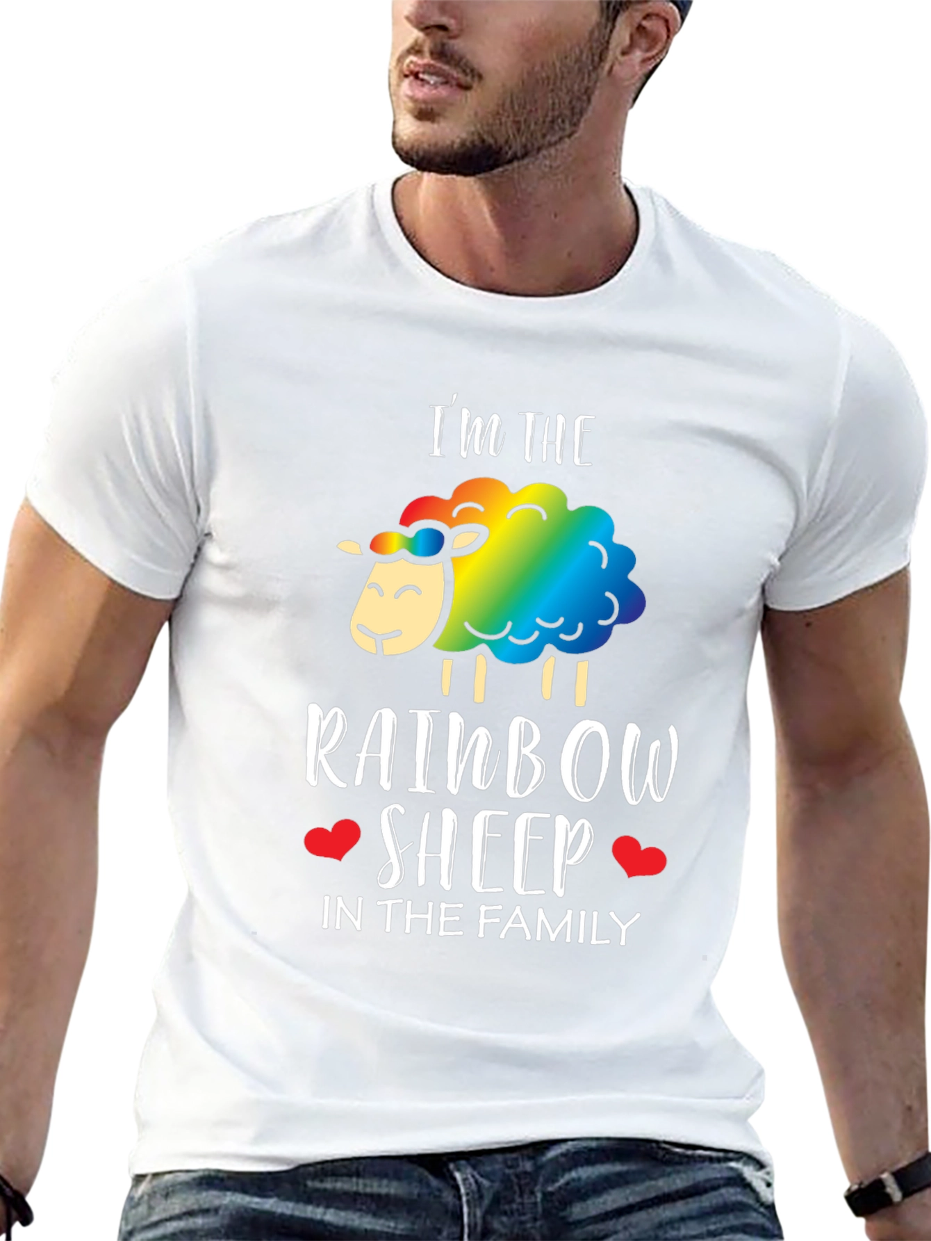 Black Rainbow Sheep Family T-Shirt - Pride LGBTQ+ Tee view 13