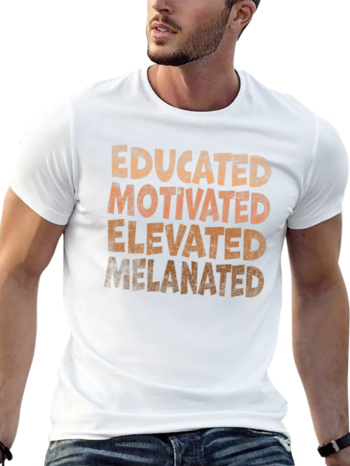 Black Educated, Motivated, Elevated, Melanated T-Shirt view 13