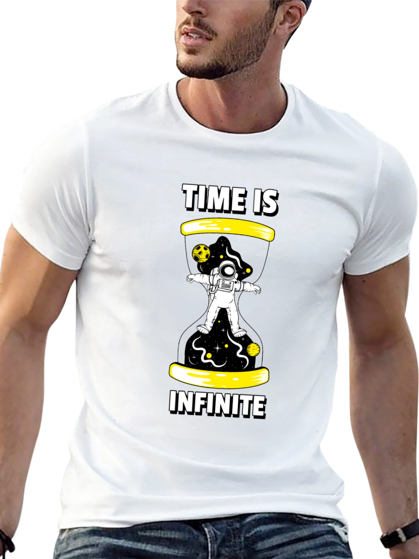 Black Time is Infinite Black Graphic Tee view 13