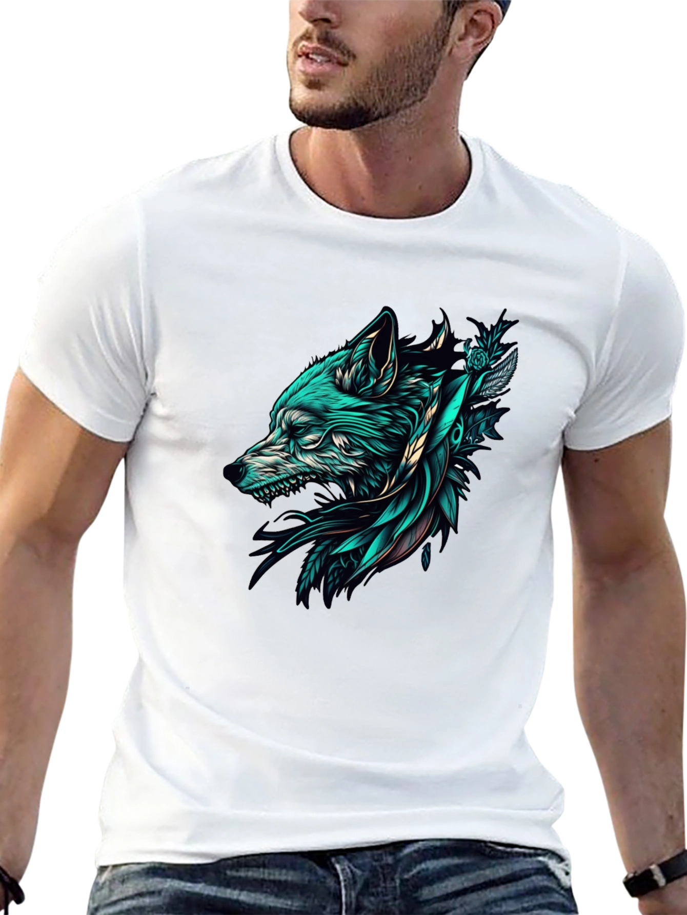 Black Wolf Graphic Tee - Stylish Black T-Shirt view 13