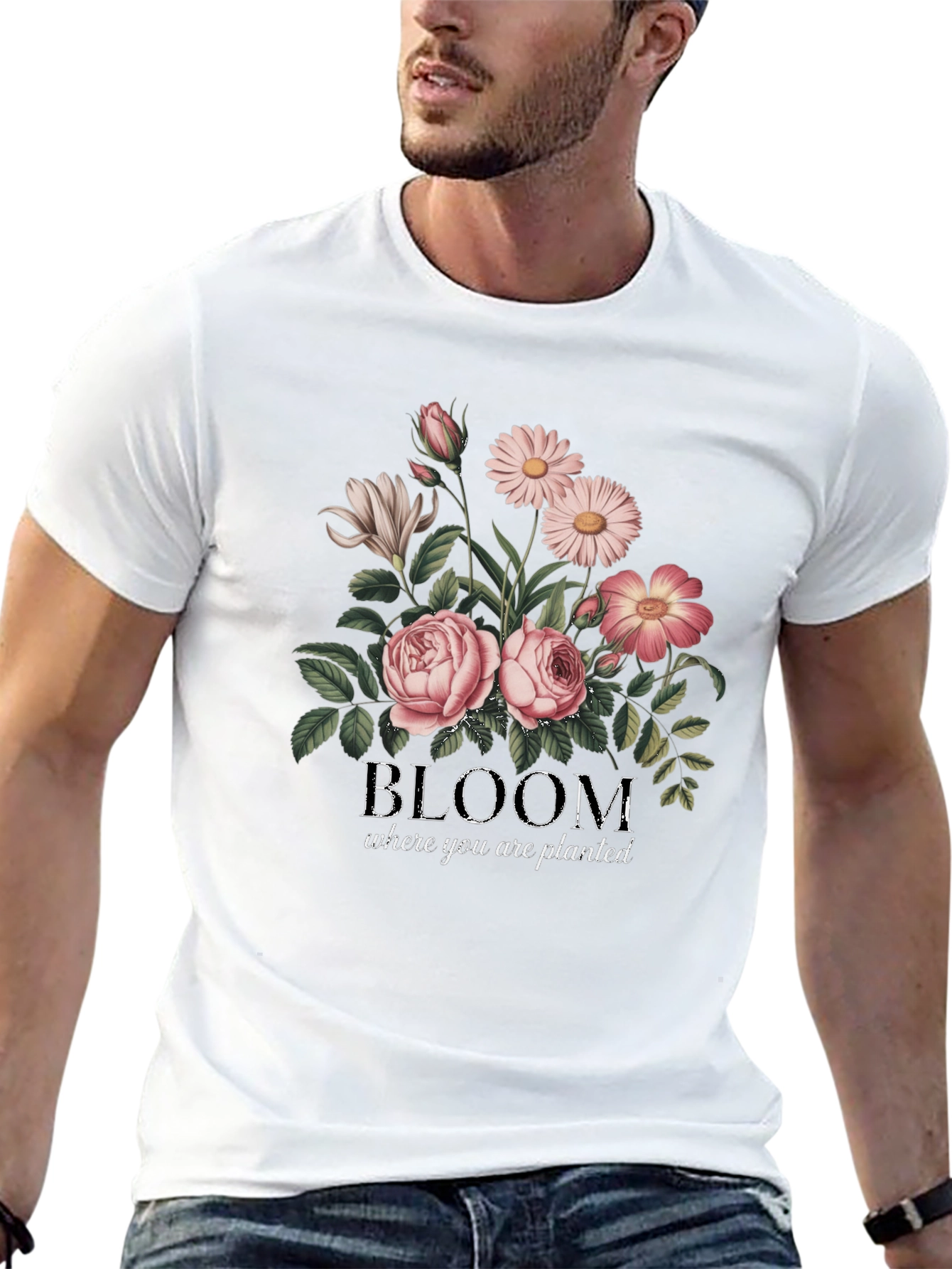 Black Bloom Where You Are Planted Graphic Tee view 13