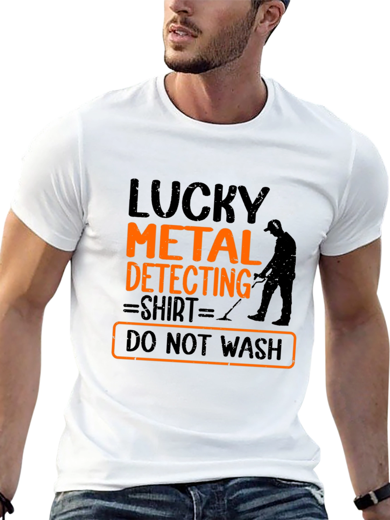 Black Lucky Metal Detecting Shirt - Novelty Hobby T-Shirt view 13