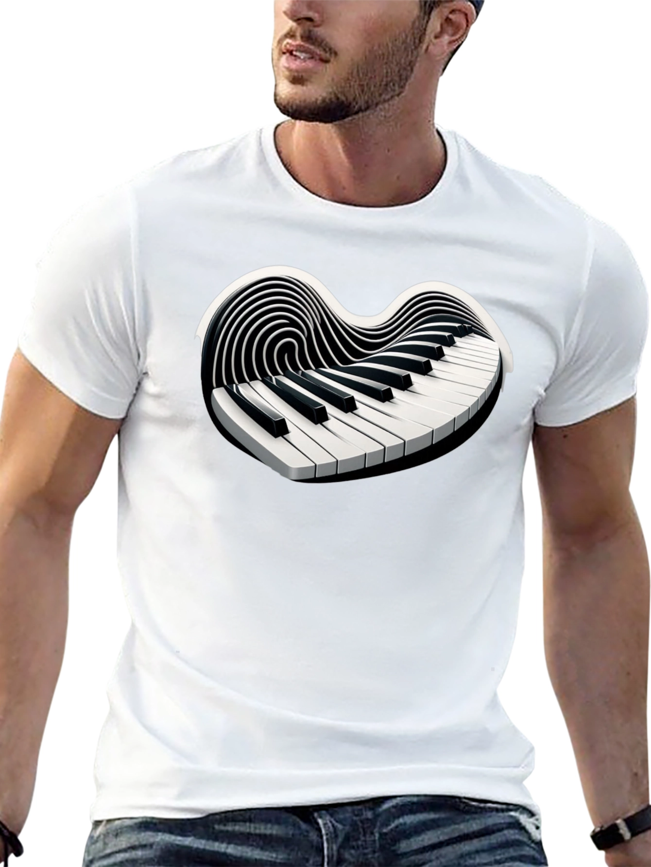 Piano Heart T-Shirt - Musical Love Tee - 13
