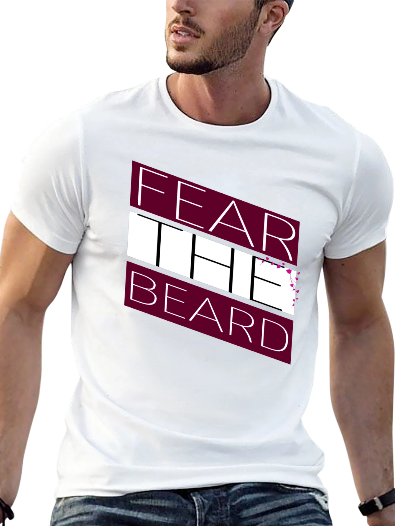 Black Fear The Beard Graphic Tee view 13
