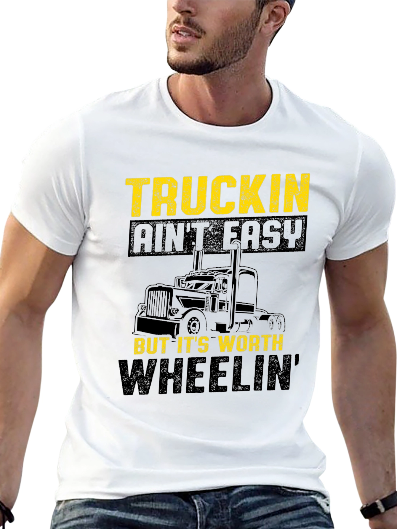 Black Truckin' Ain't Easy T-Shirt view 13