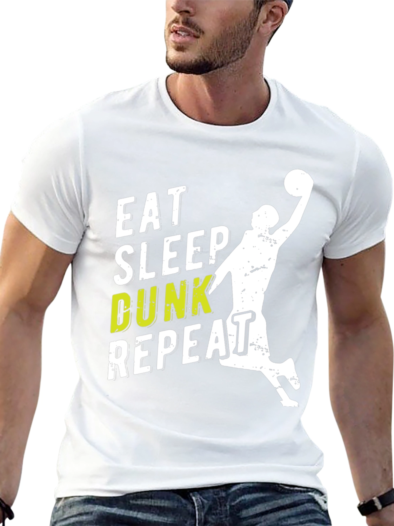 Black Eat Sleep Dunk Repeat Graphic Tee view 13