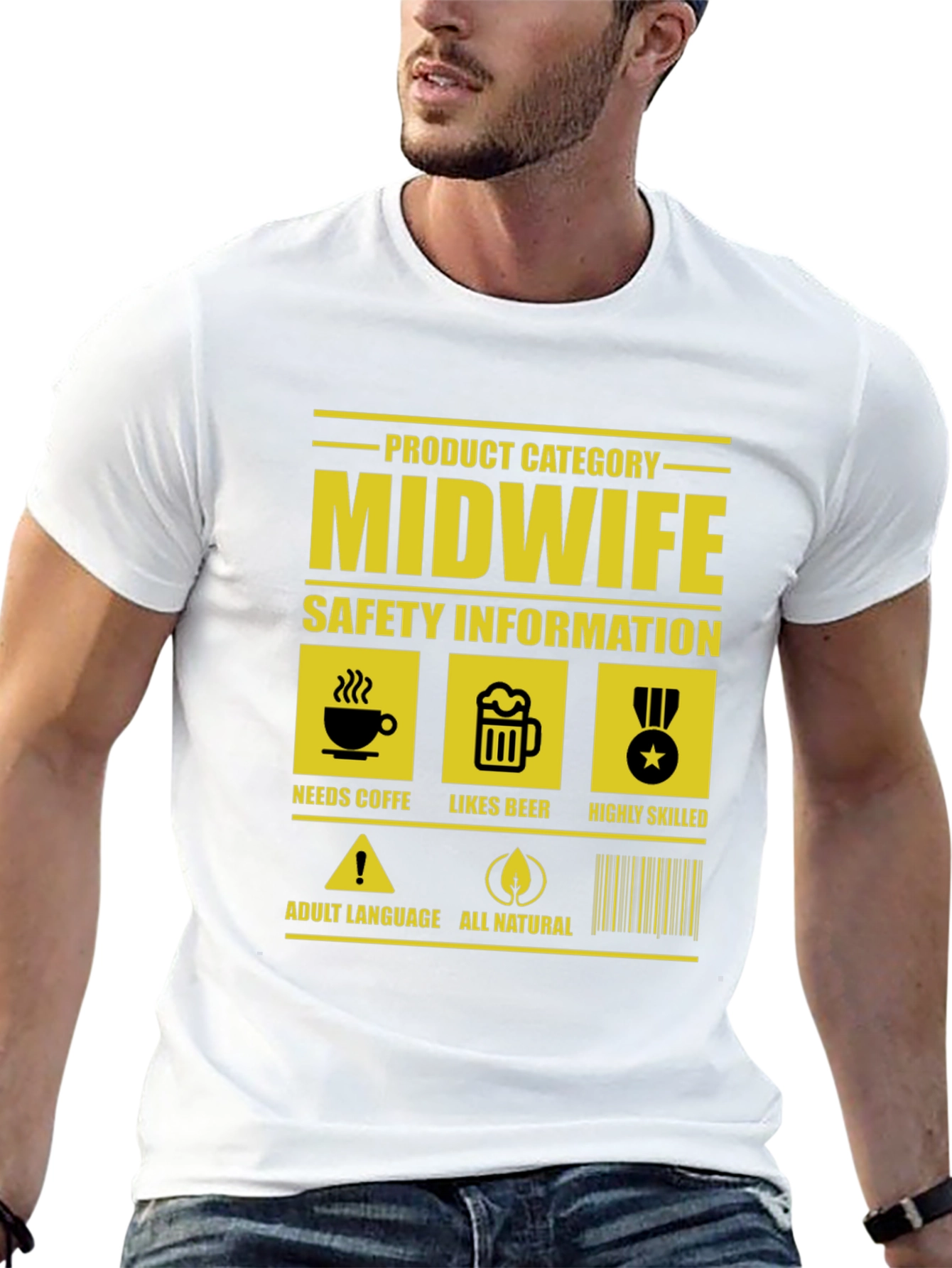 Black Midwife Product Category Funny T-Shirt view 13