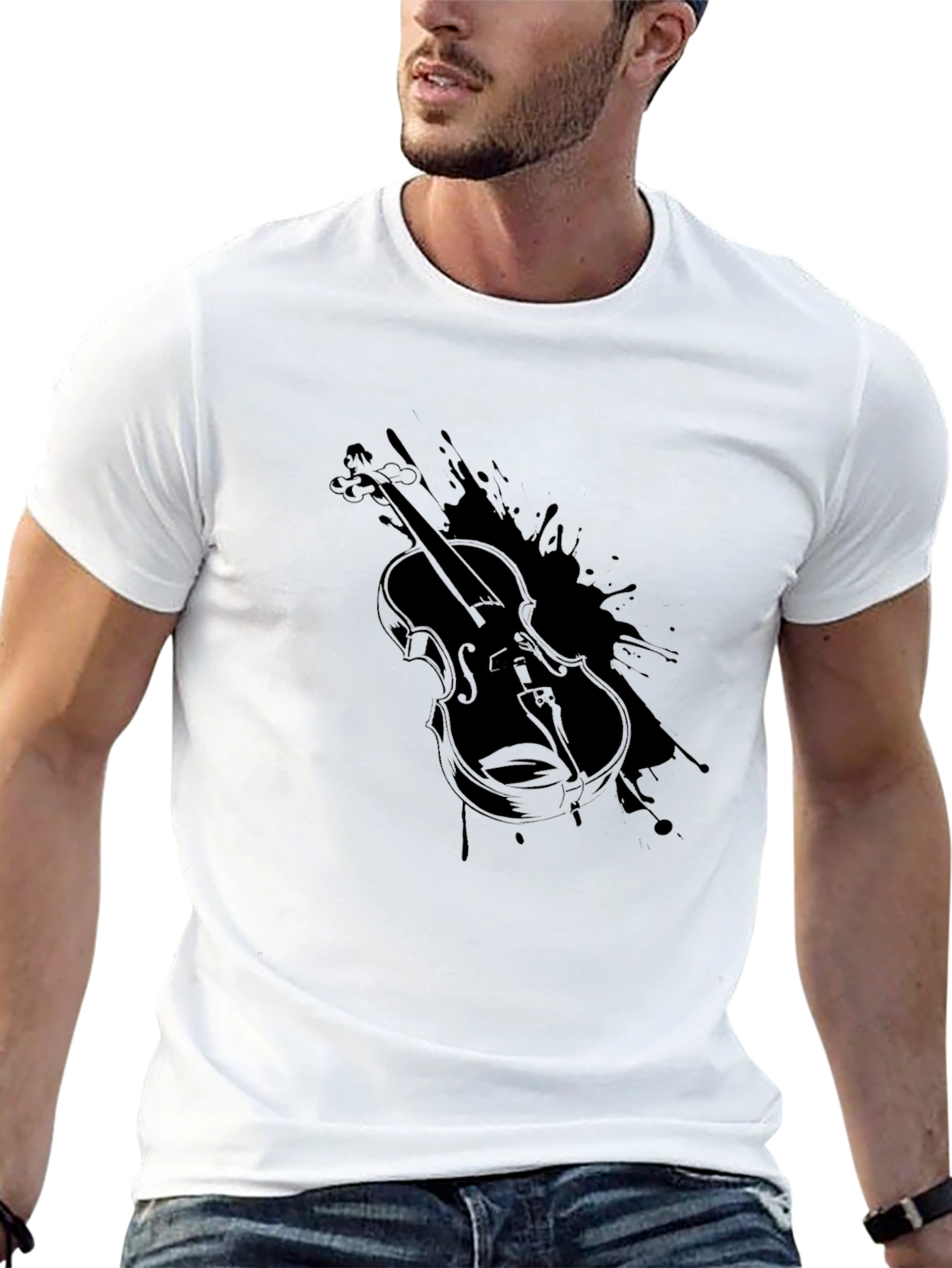 Black Violin Graphic Tee - Stylish Musician T-Shirt view 13