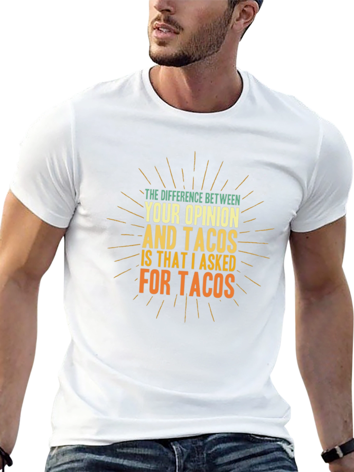 Black Tacos Opinion Graphic Tee - Funny Food Lover T-Shirt view 13